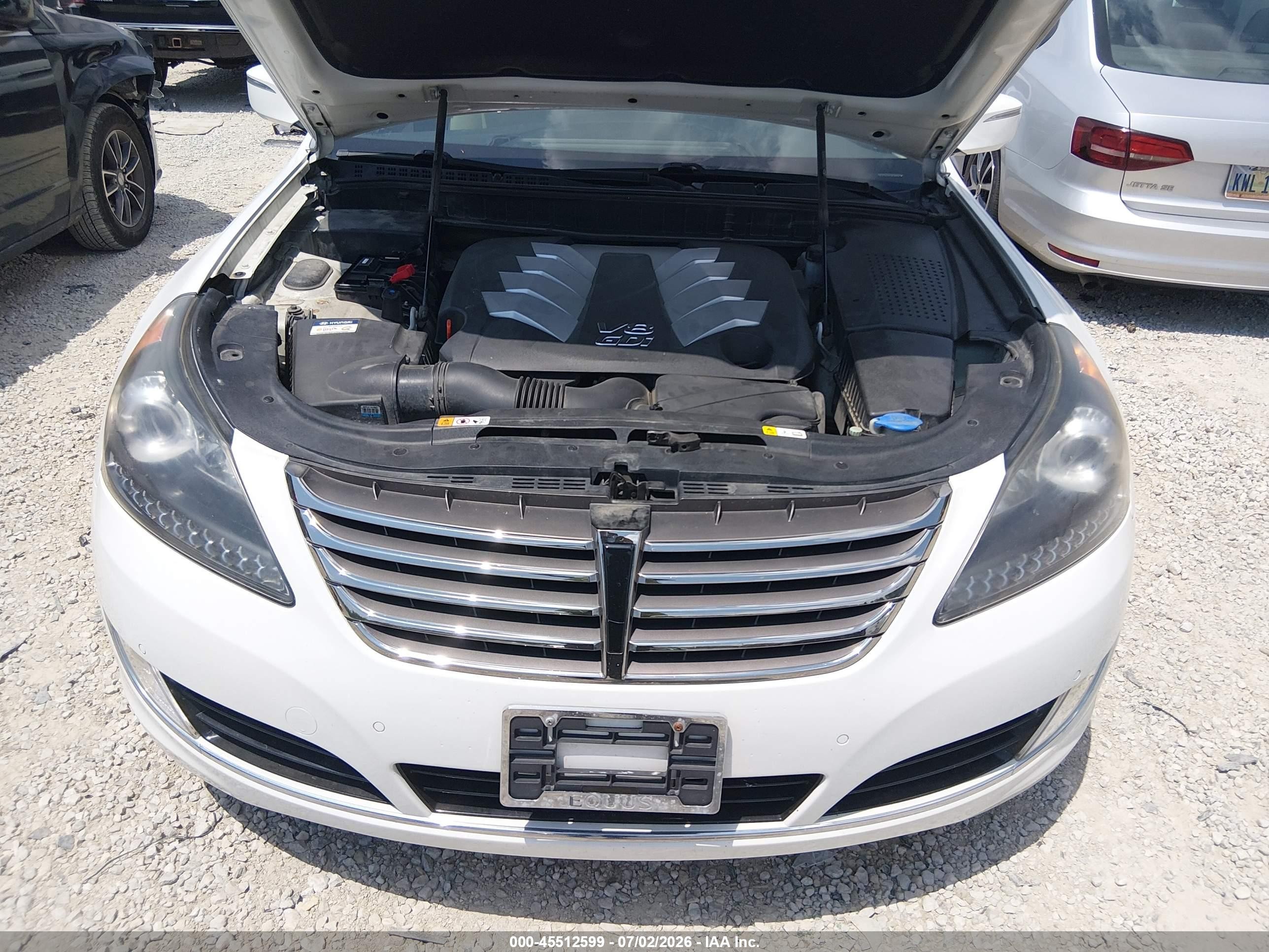 2014 Hyundai Equus Signature White vin: KMHGH4JHXEU077392