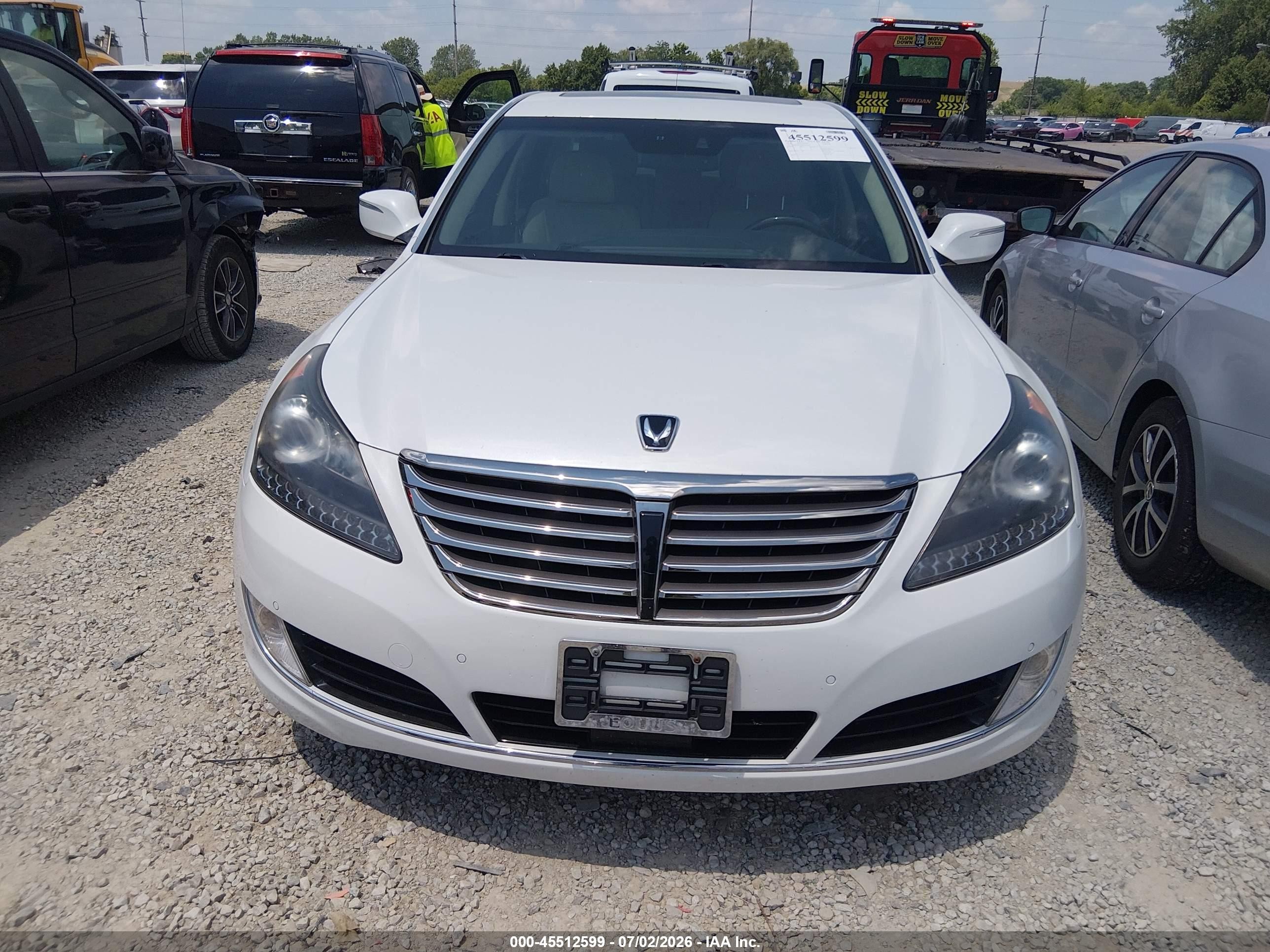 2014 Hyundai Equus Signature White vin: KMHGH4JHXEU077392