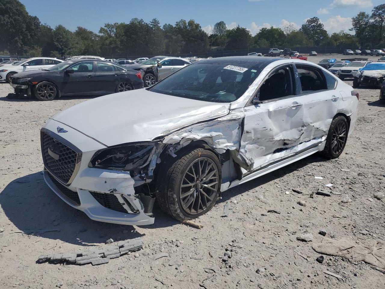 2018 Genesis G80 Sport White vin: KMHGN4JB5JU252940
