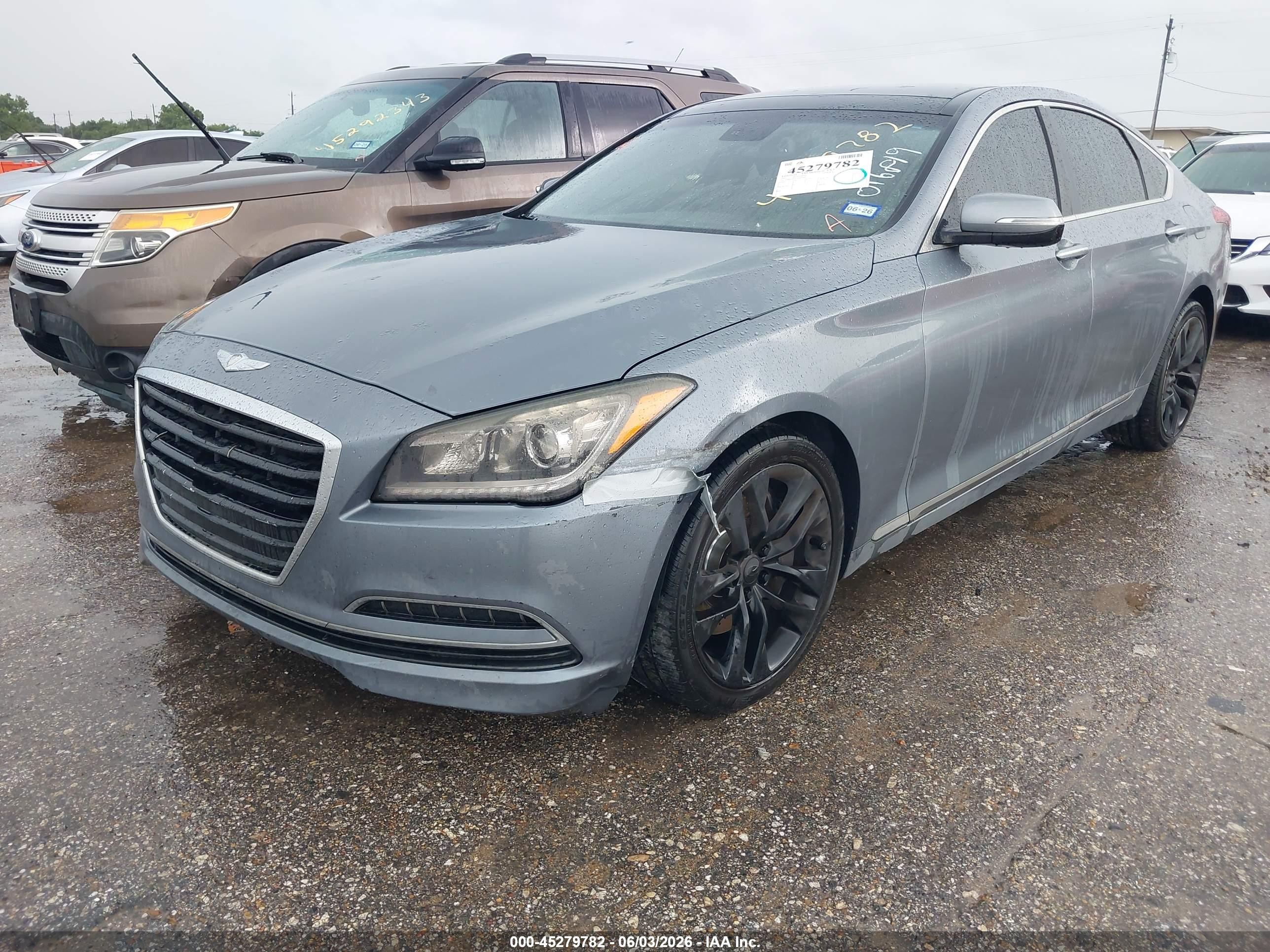 2015 Hyundai Genesis 3.8 Gray vin: KMHGN4JE1FU016819