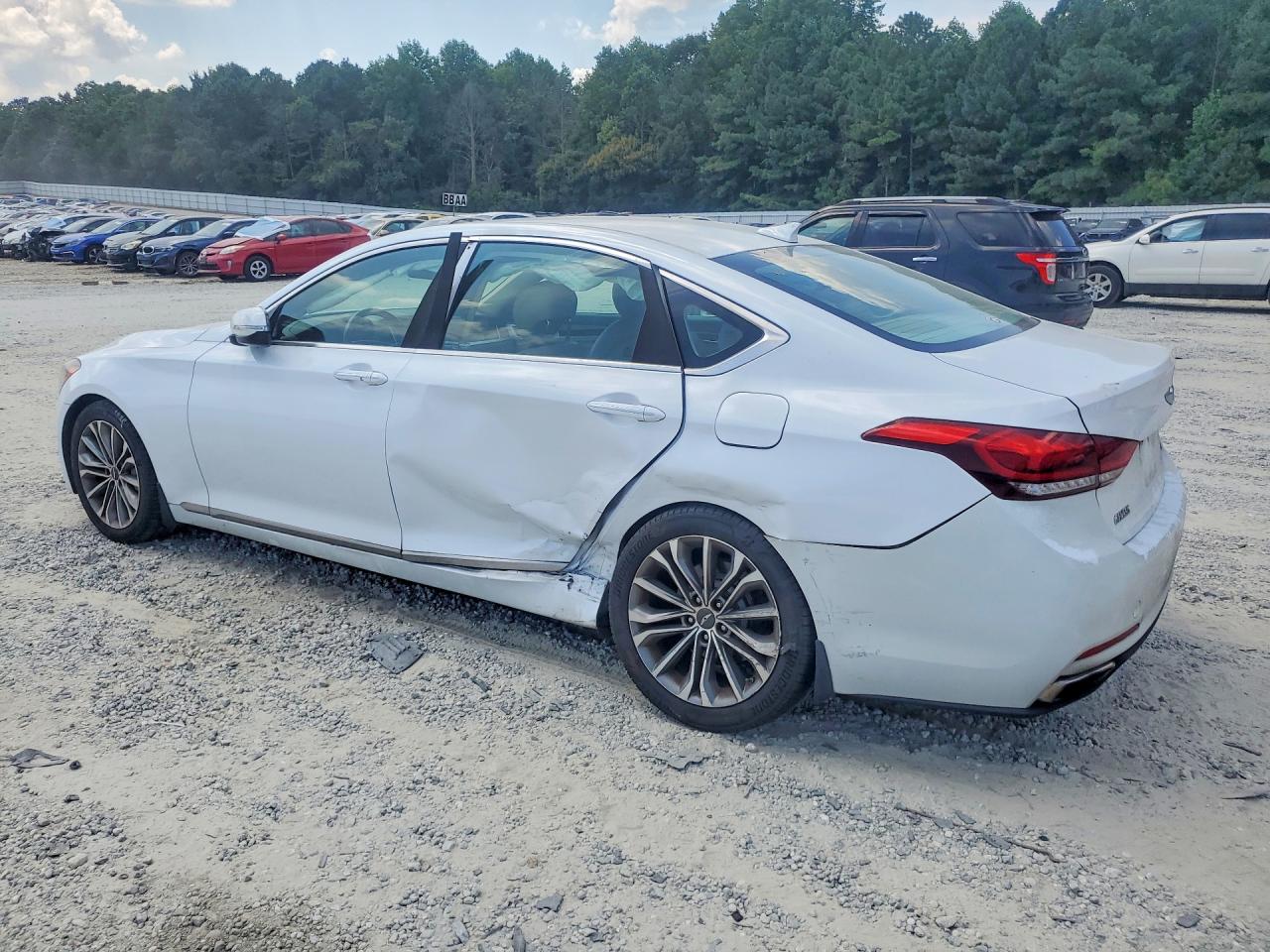 2015 Hyundai Genesis 3.8l White vin: KMHGN4JE1FU044572