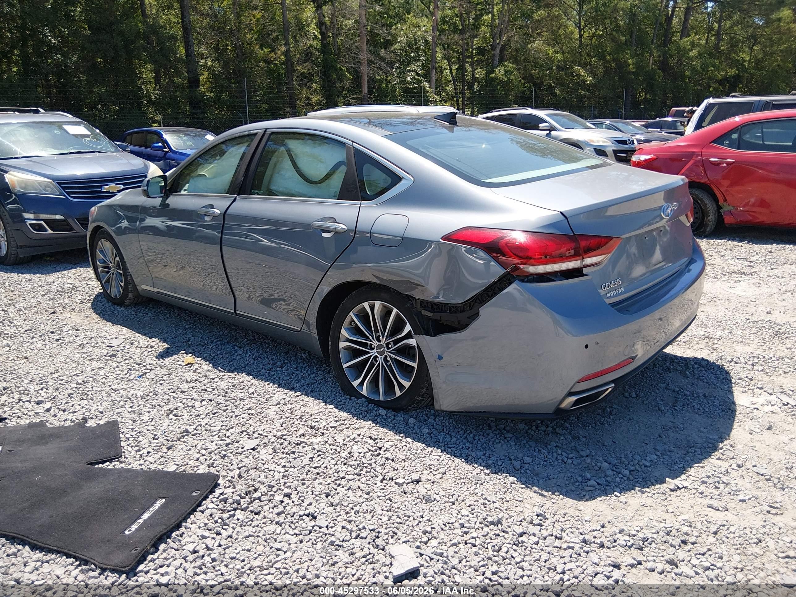 2015 Hyundai Genesis 3.8 Gray vin: KMHGN4JE2FU041566