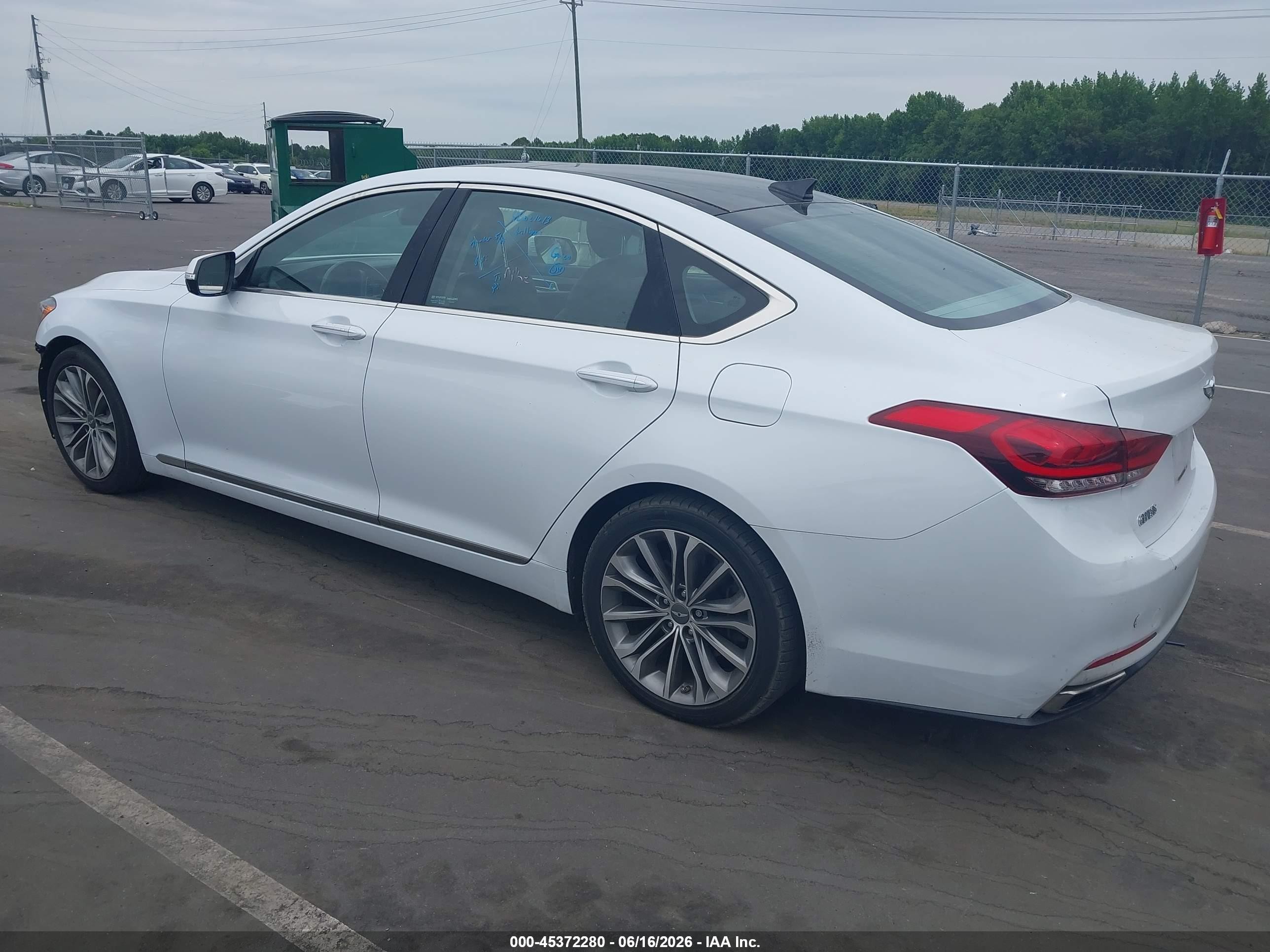 2015 Hyundai Genesis 3.8 White vin: KMHGN4JE2FU049599