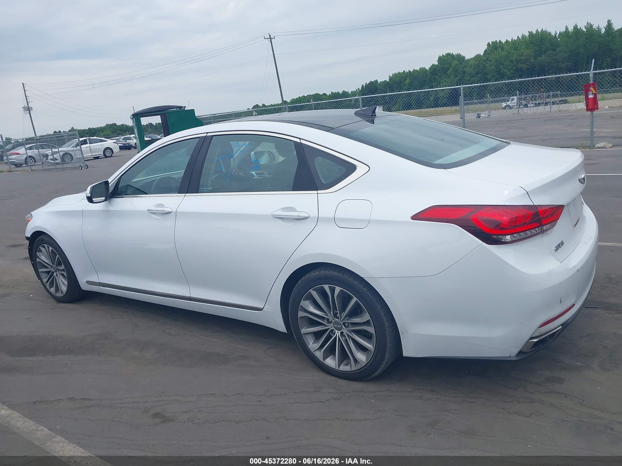2015 Hyundai Genesis 3.8 White vin: KMHGN4JE2FU049599