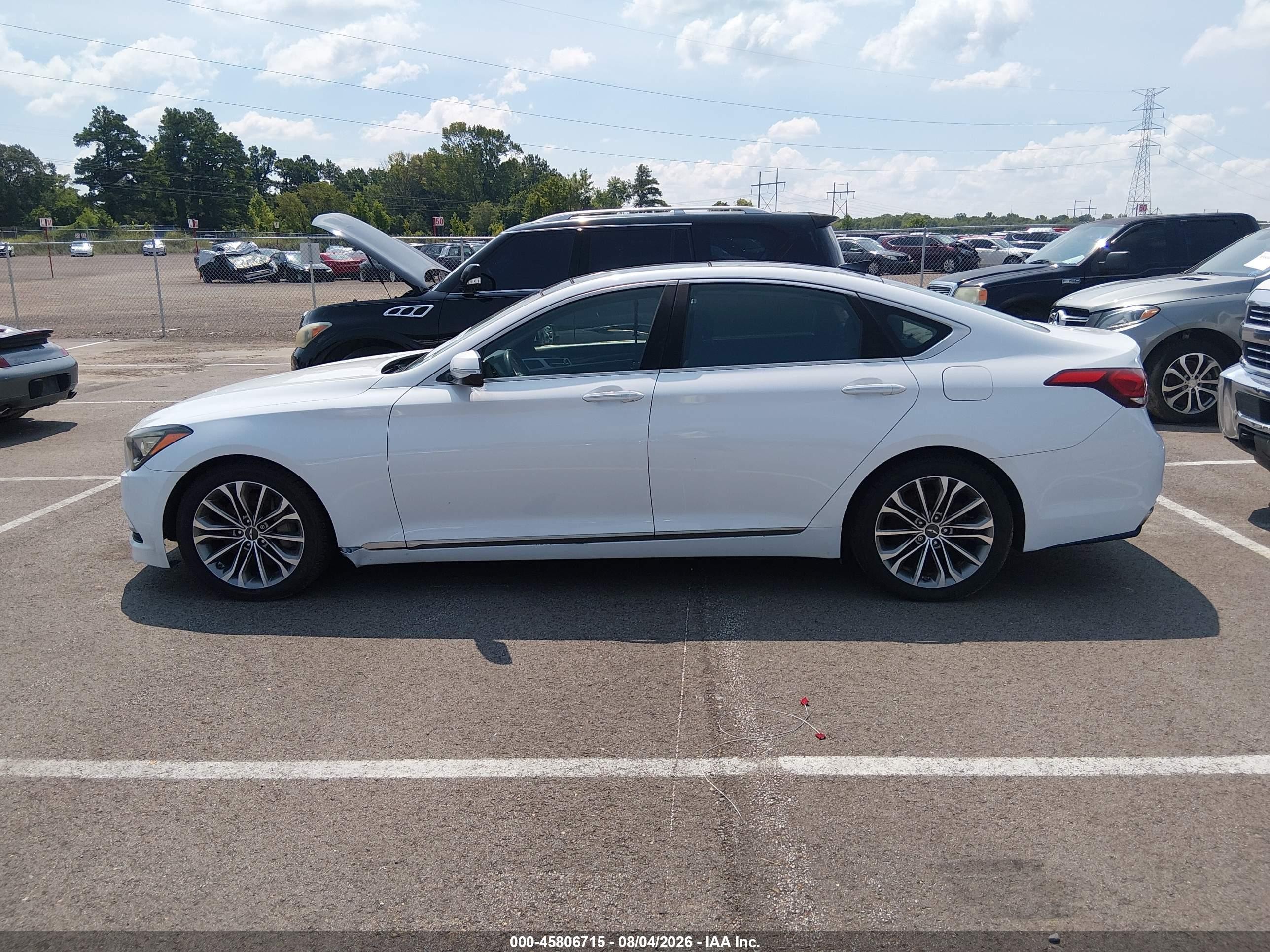 2015 Hyundai Genesis 3.8 White vin: KMHGN4JE2FU060876