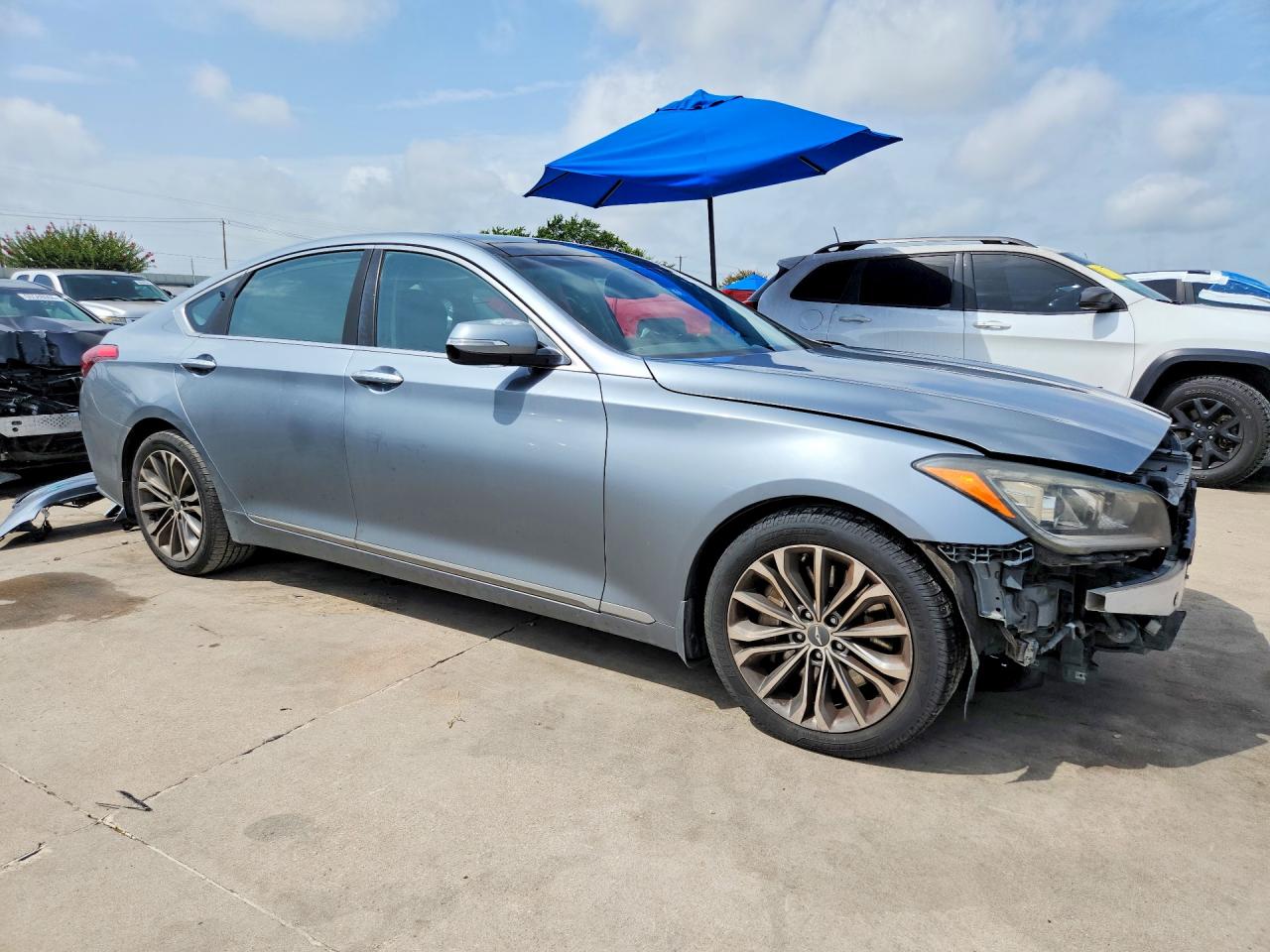 2015 Hyundai Genesis 3.8l Blue vin: KMHGN4JE2FU071702