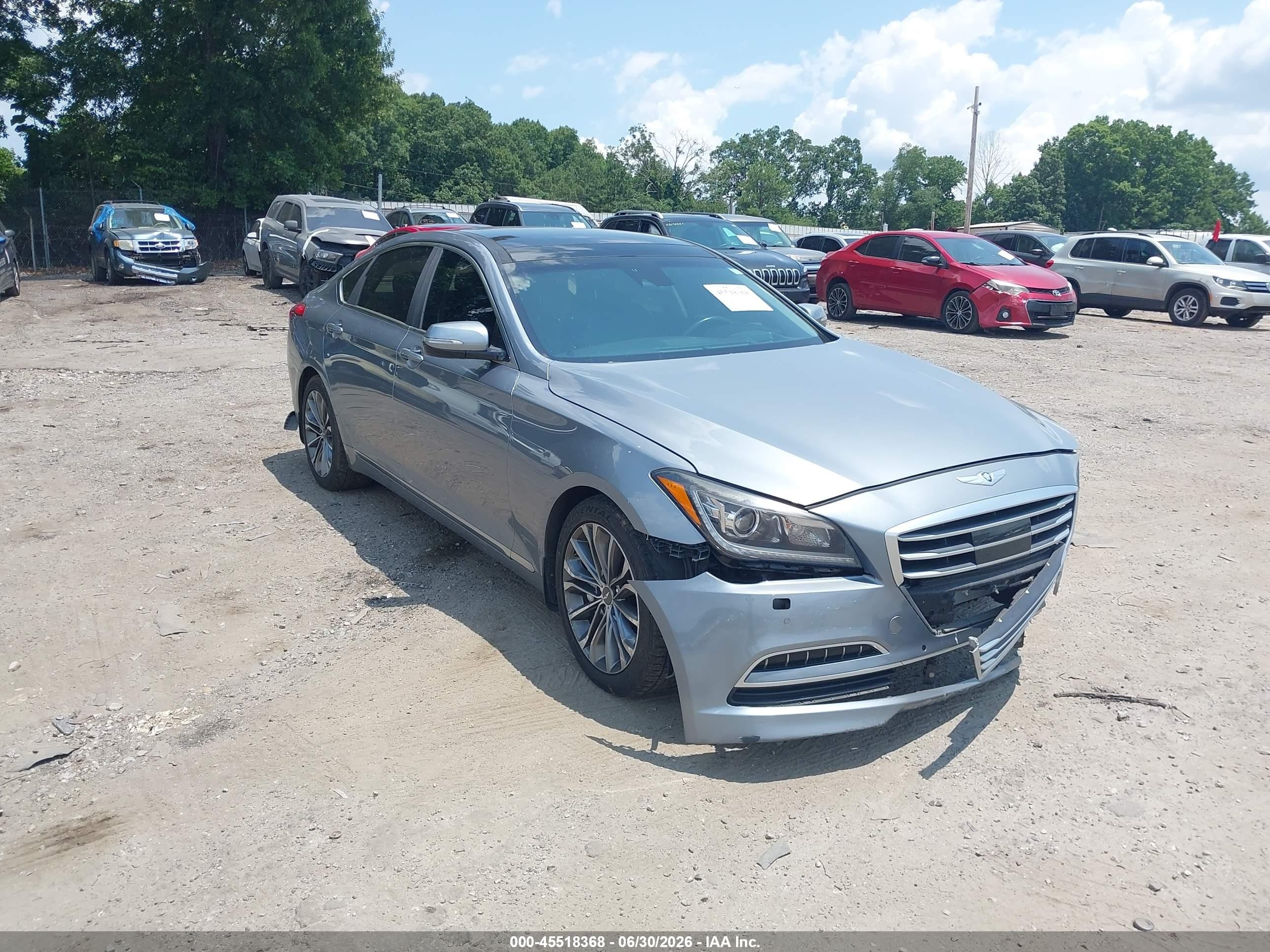 2015 Hyundai Genesis 3.8 Gray vin: KMHGN4JE2FU075510
