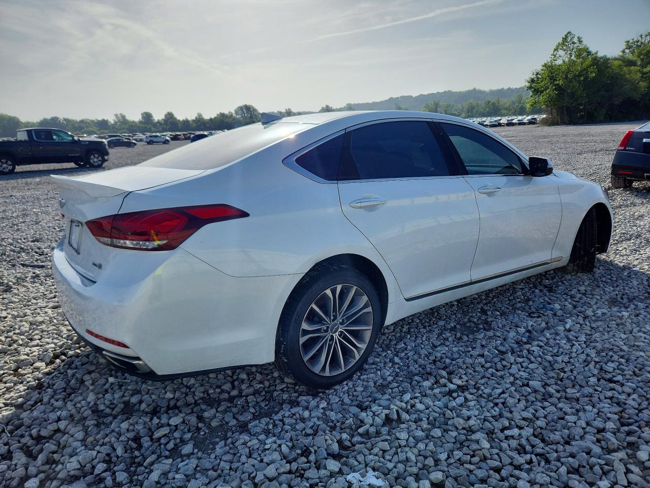 2015 Hyundai Genesis 3.8l White vin: KMHGN4JE2FU091674