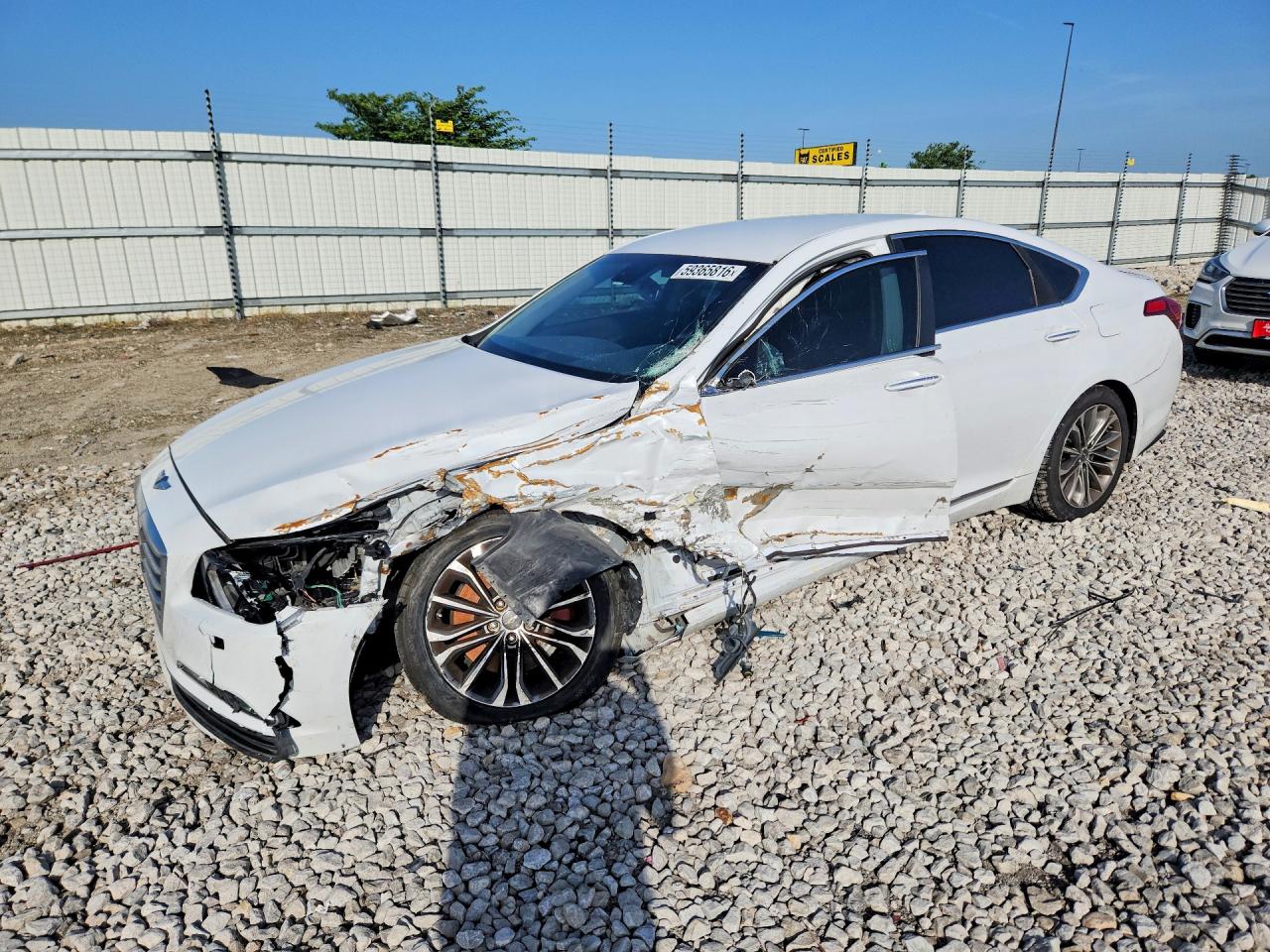 2015 Hyundai Genesis 3.8l White vin: KMHGN4JE2FU091674