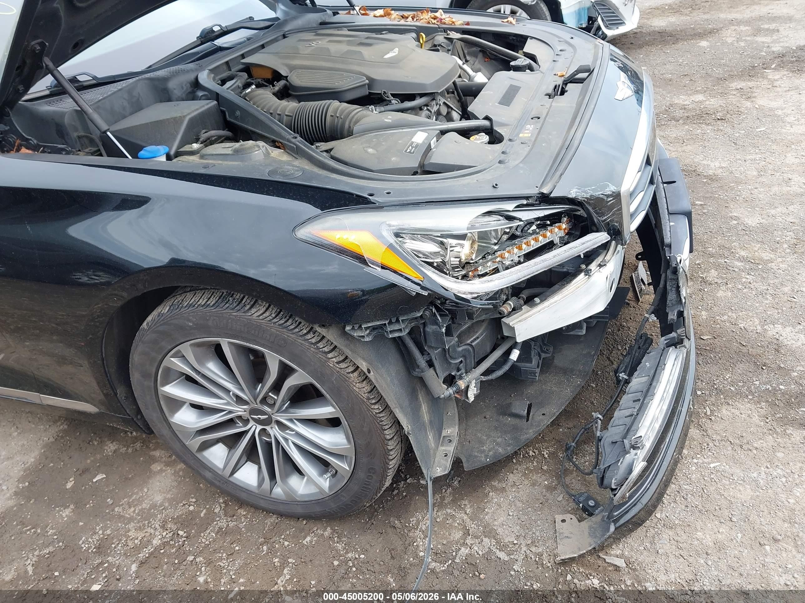 2017 Genesis G80 3.8 Черный vin: KMHGN4JE2HU182379