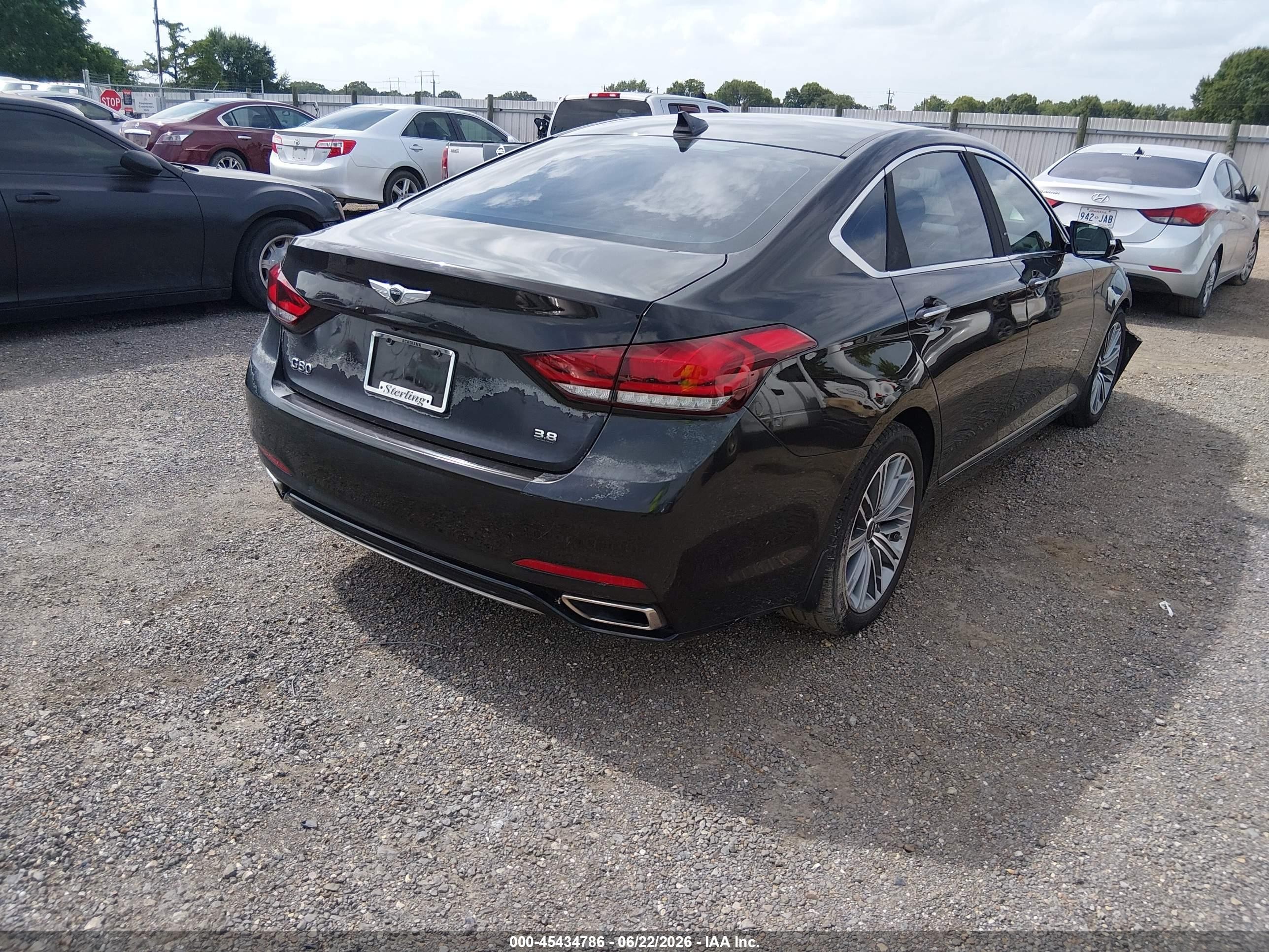 2018 Genesis G80 3.8 Black vin: KMHGN4JE2JU245602