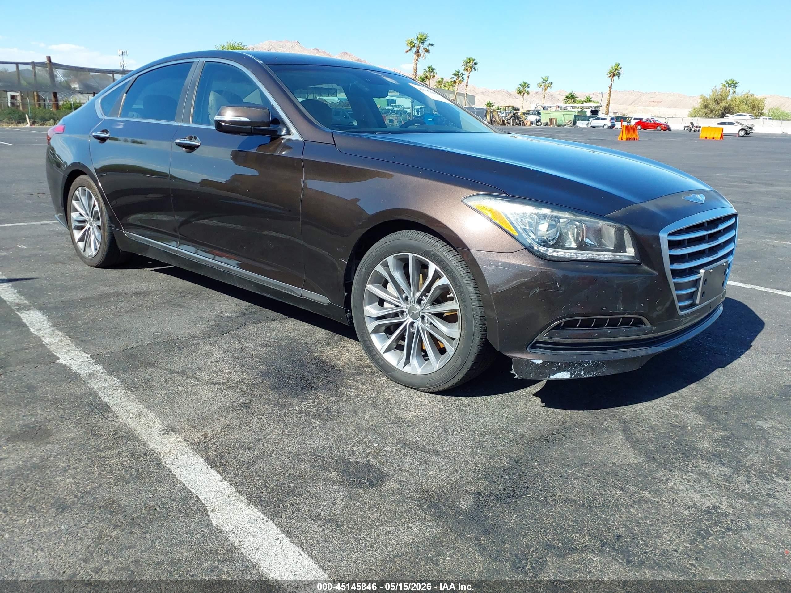 2015 Hyundai Genesis 3.8 Brown vin: KMHGN4JE3FU035050