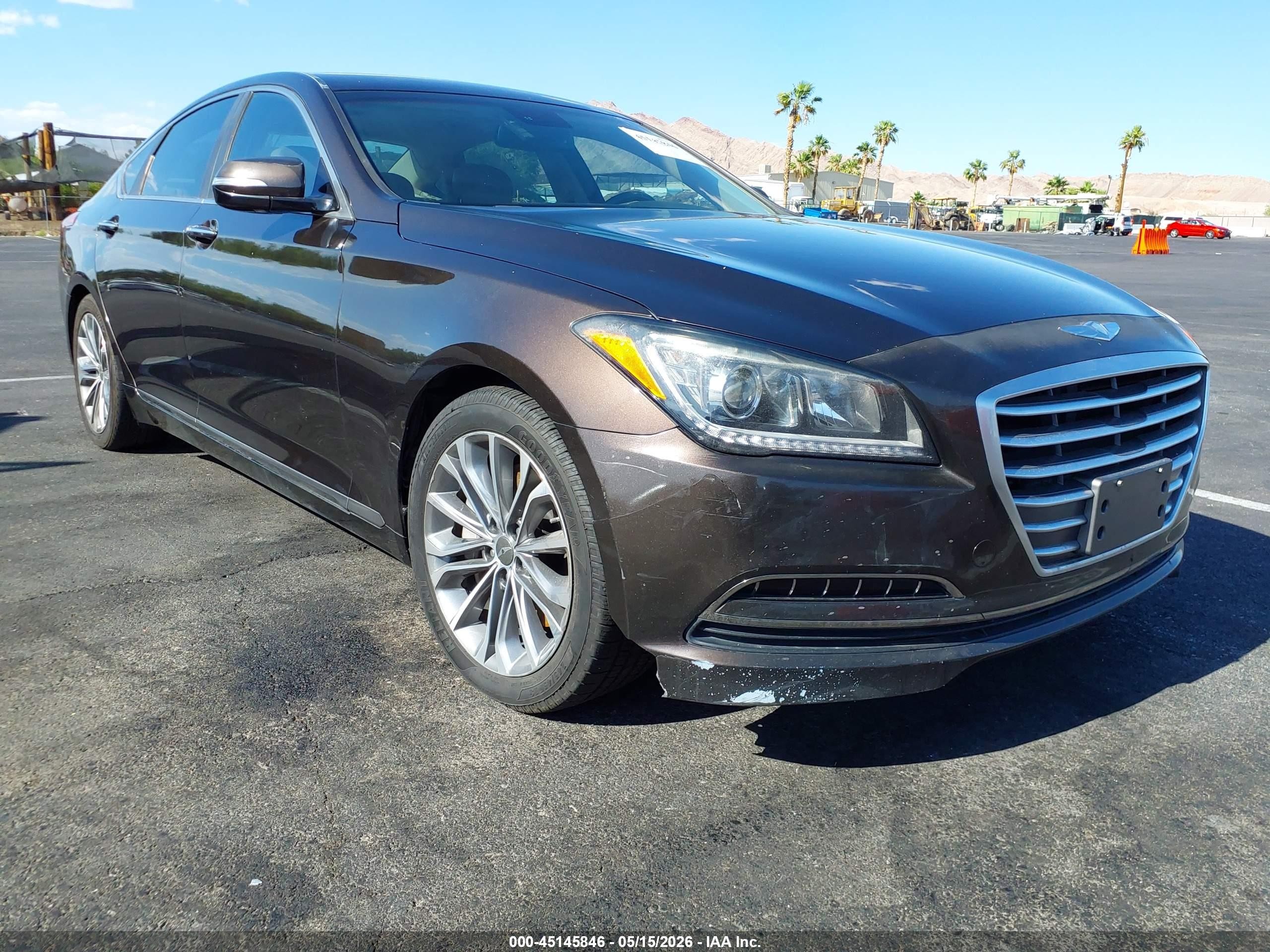 2015 Hyundai Genesis 3.8 Brown vin: KMHGN4JE3FU035050