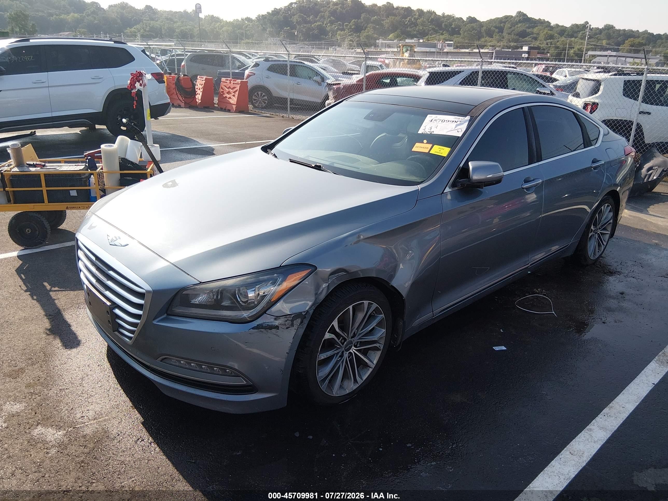 2015 Hyundai Genesis 3.8 Luxury Gray vin: KMHGN4JE3FU035730