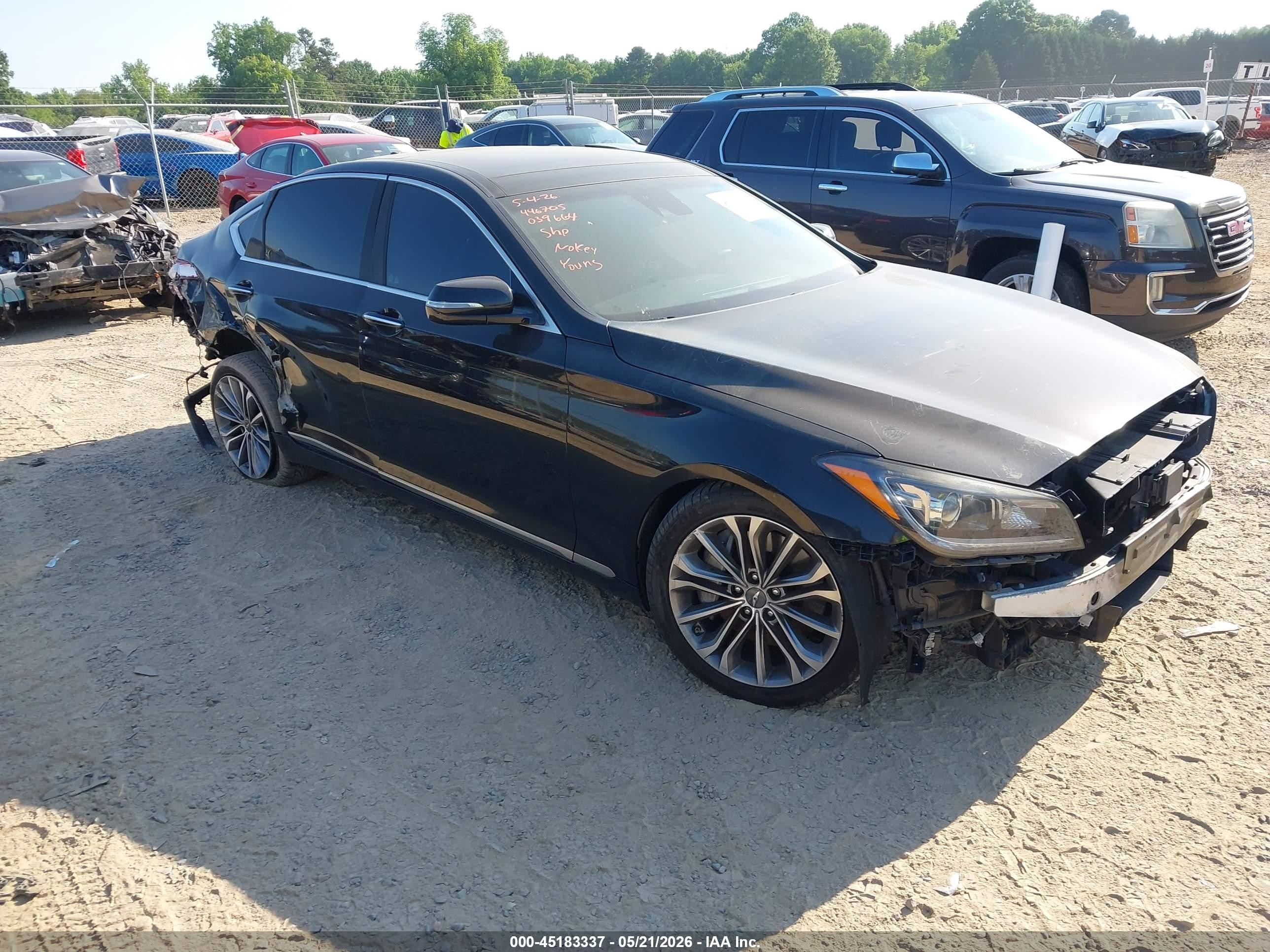 2015 Hyundai Genesis 3.8 Black vin: KMHGN4JE3FU039664