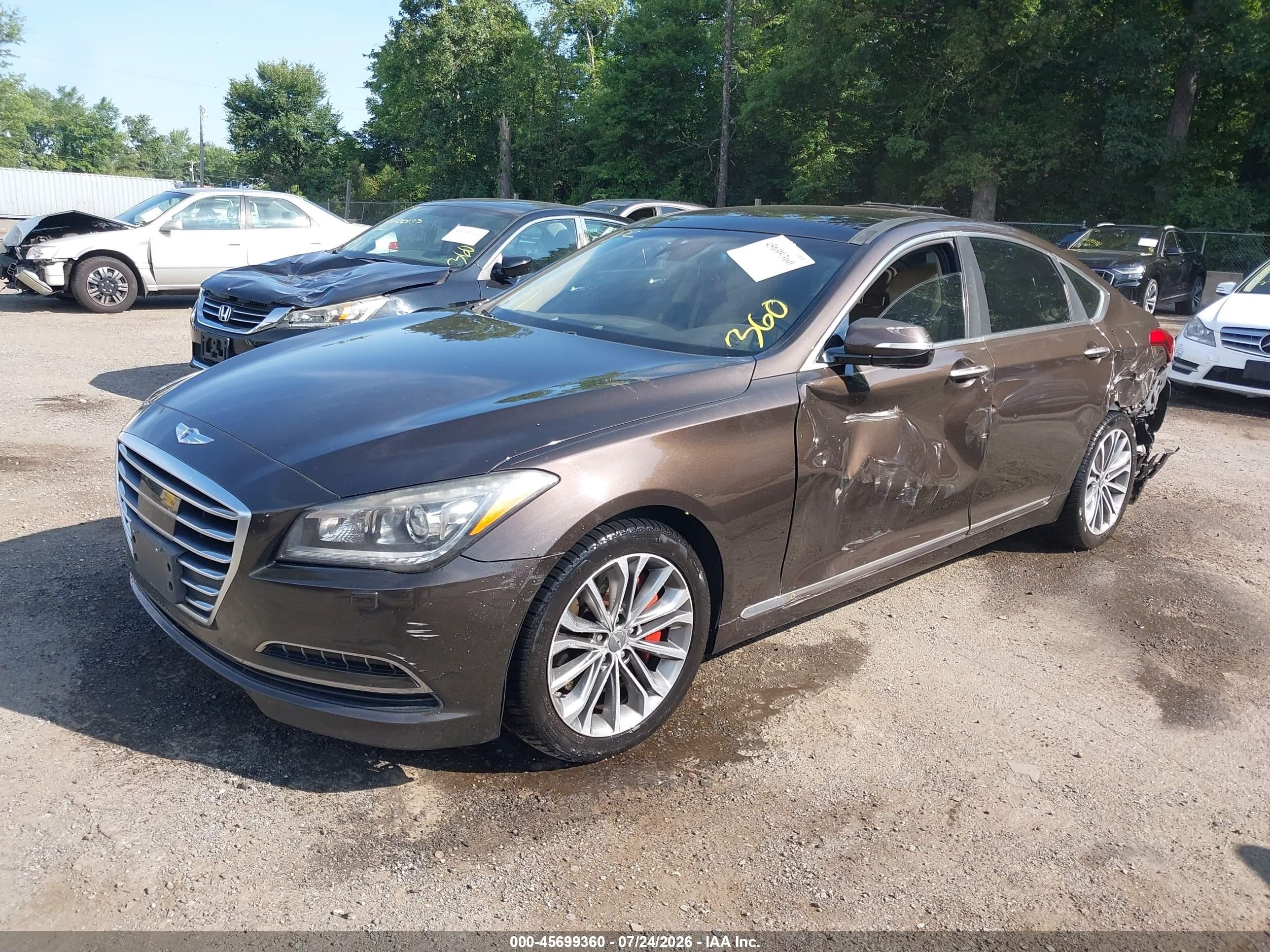 2015 Hyundai Genesis 3.8 Brown vin: KMHGN4JE3FU061146