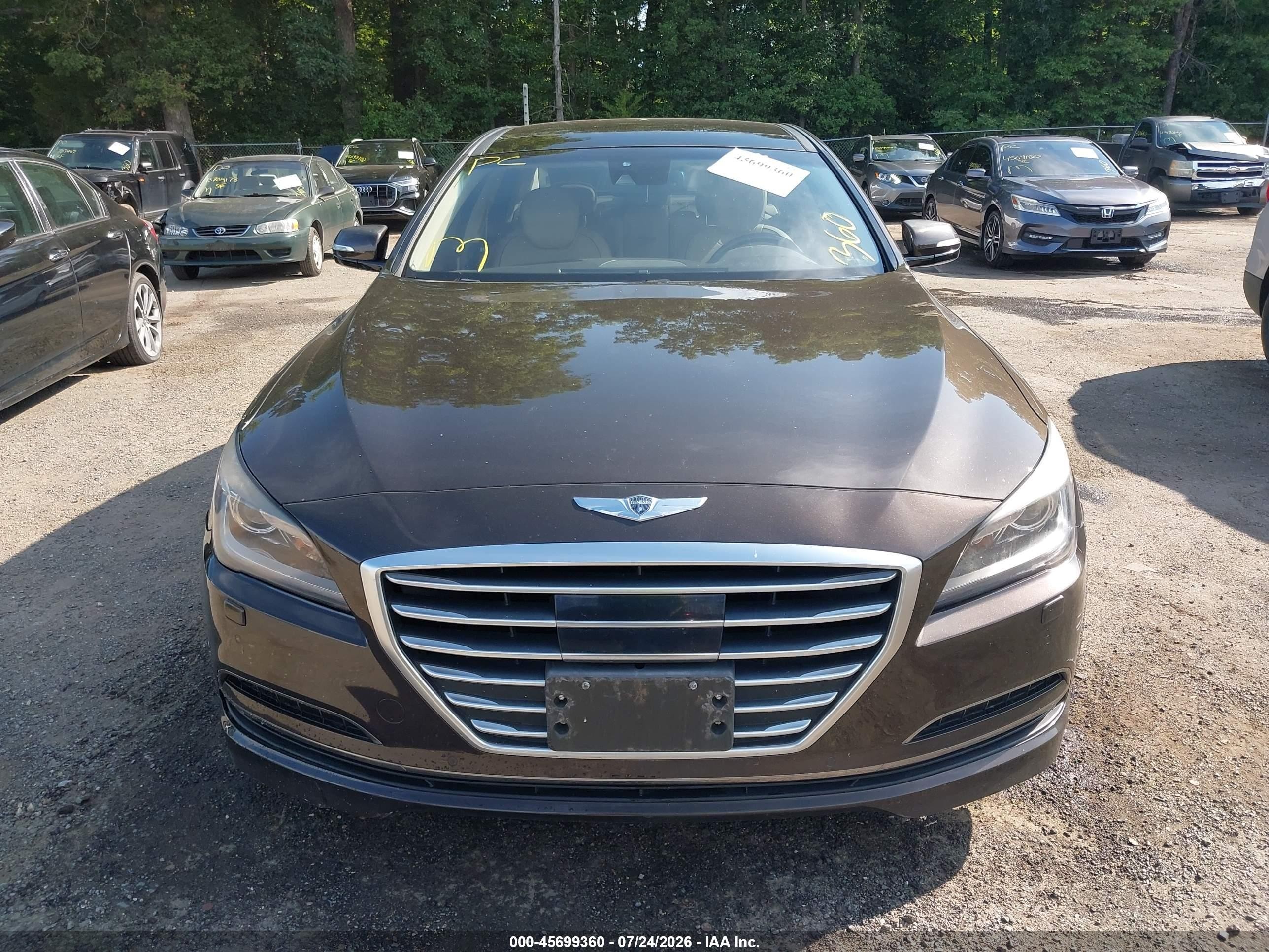 2015 Hyundai Genesis 3.8 Brown vin: KMHGN4JE3FU061146