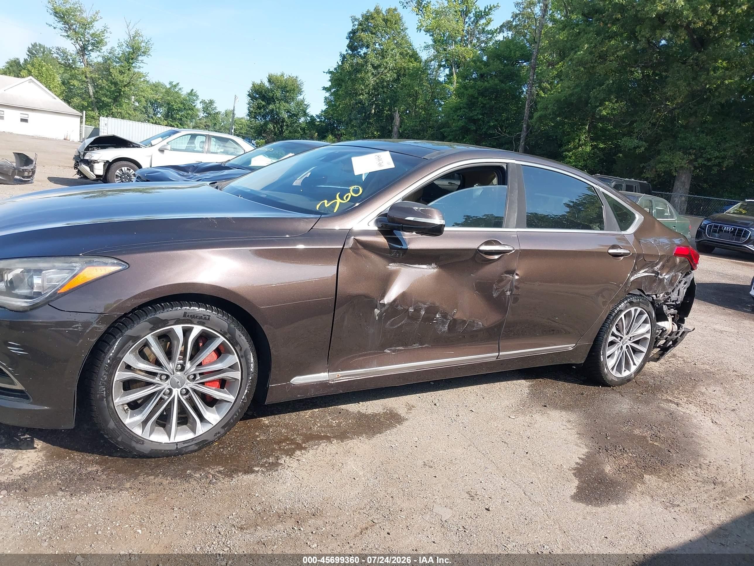 2015 Hyundai Genesis 3.8 Brown vin: KMHGN4JE3FU061146