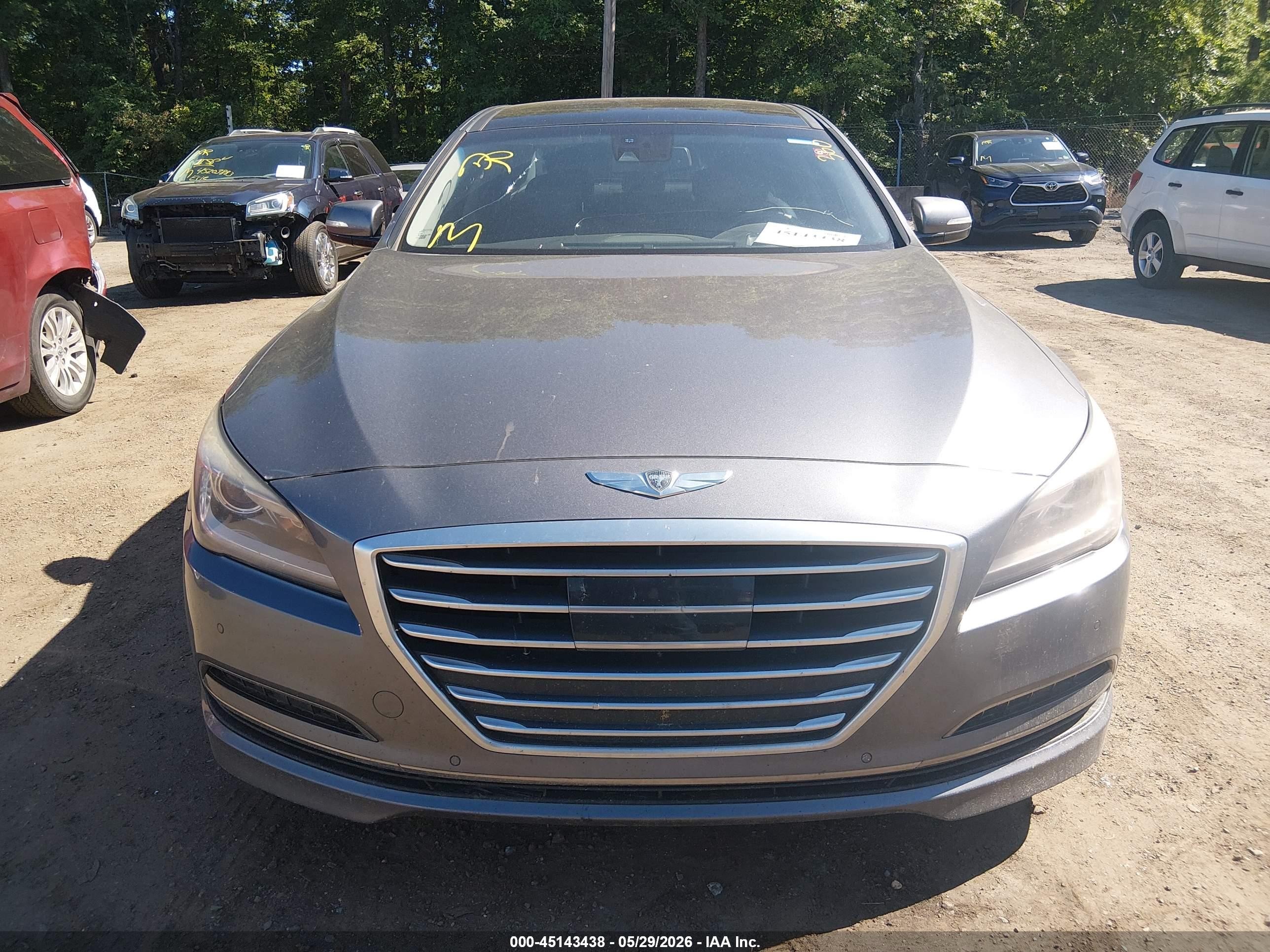 2015 Hyundai Genesis 3.8 Серый vin: KMHGN4JE3FU064080