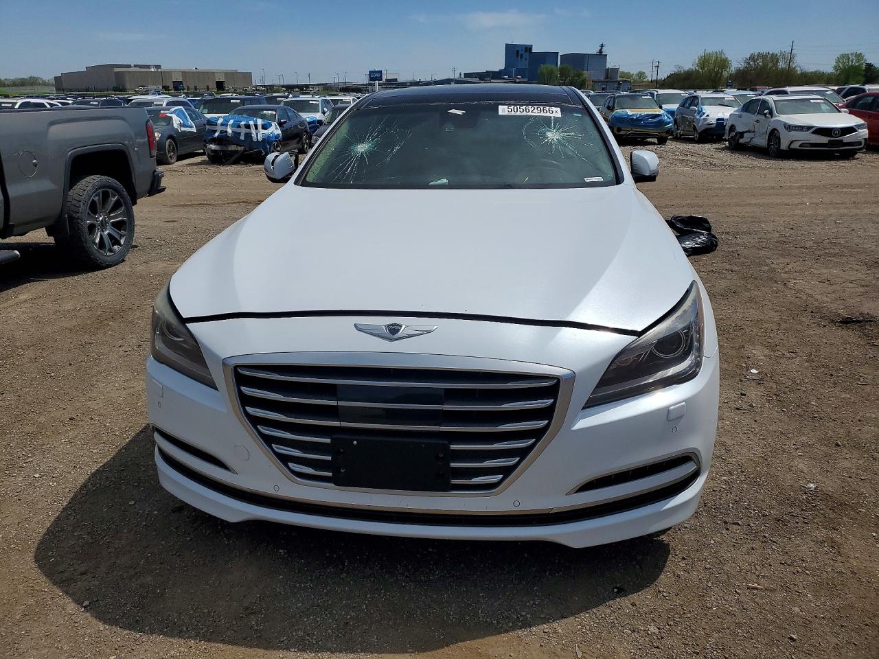 2015 Hyundai Genesis 3.8l White vin: KMHGN4JE4FU017706