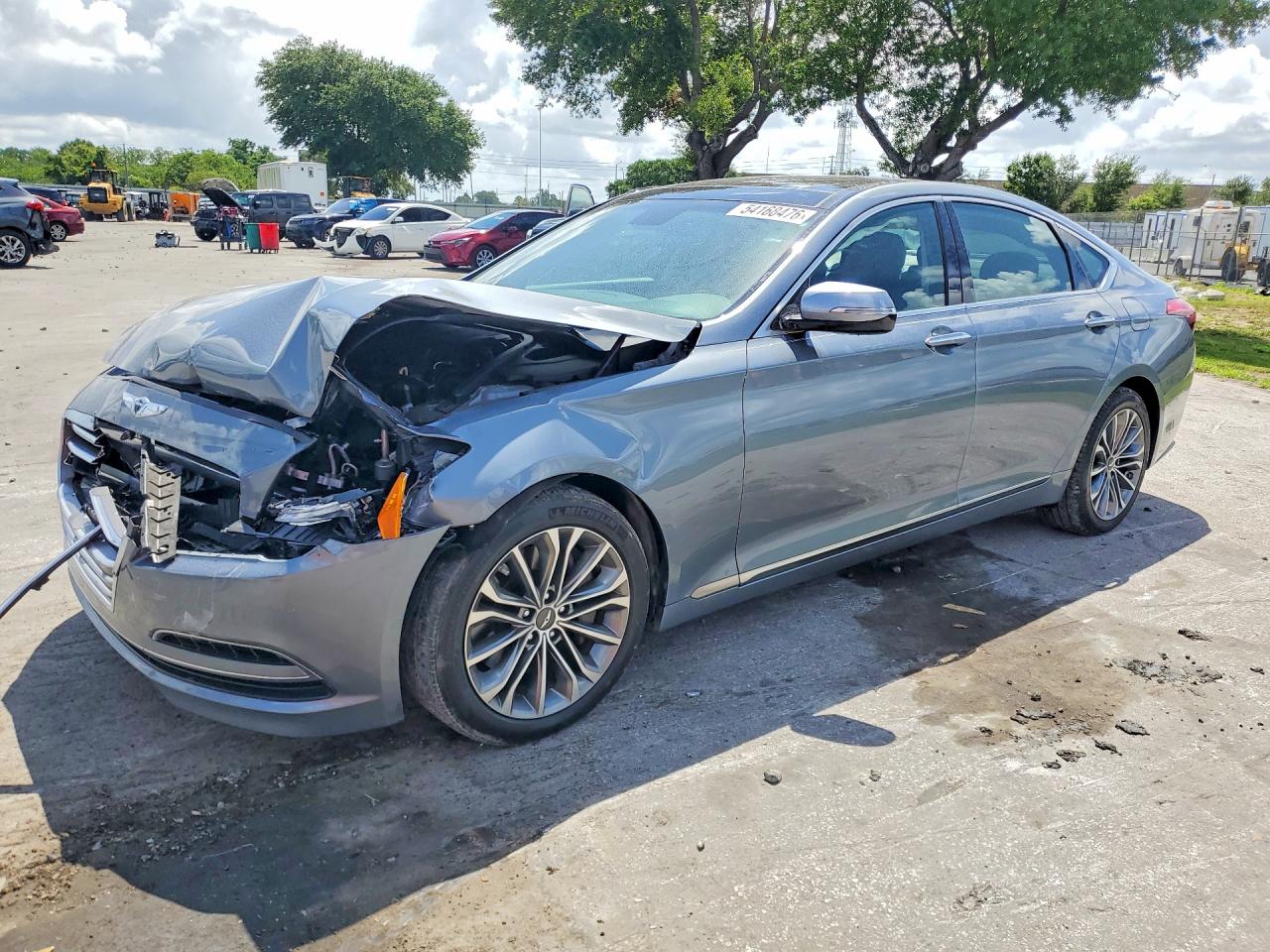 2015 Hyundai Genesis Серый vin: KMHGN4JE4FU028558