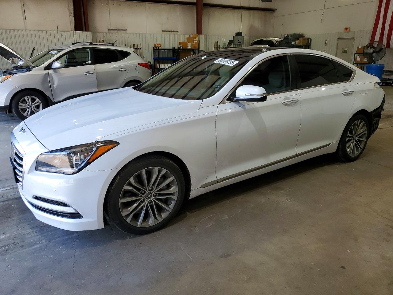2015 Hyundai Genesis 3.8l White vin: KMHGN4JE4FU041746