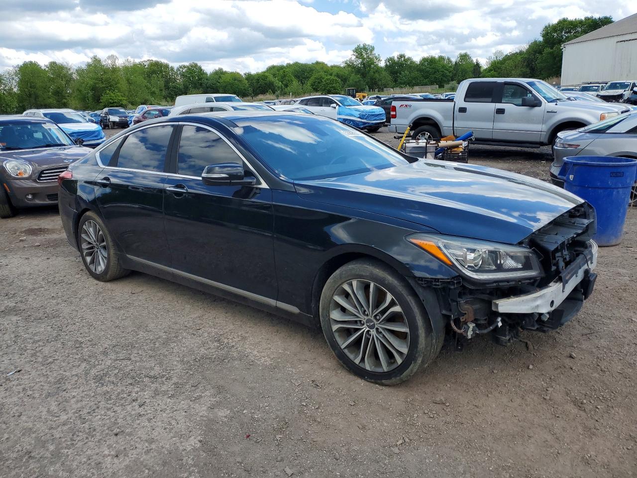 2015 Hyundai Genesis 3.8l Black vin: KMHGN4JE4FU059129