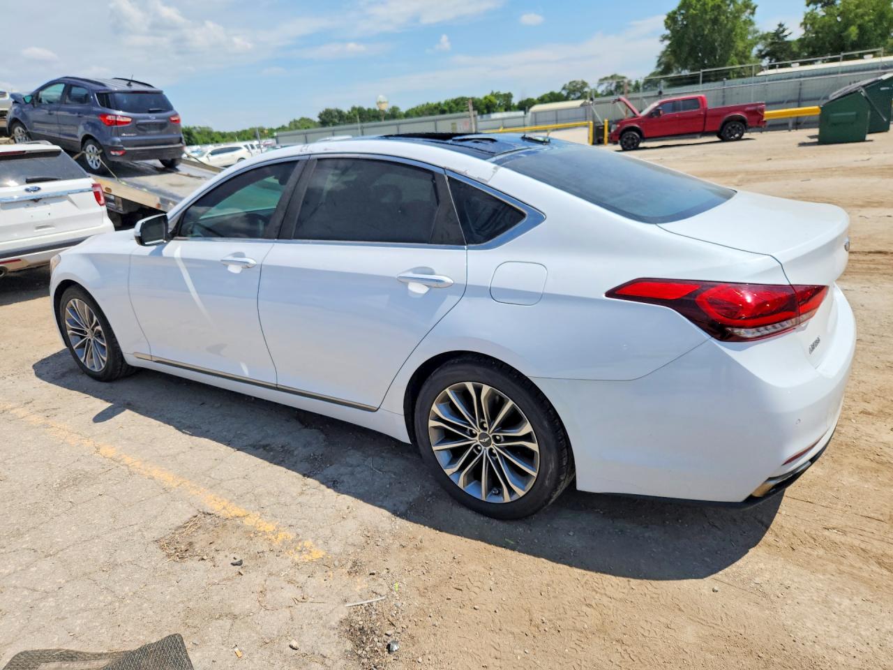 2015 Hyundai Genesis 3.8l White vin: KMHGN4JE4FU063875