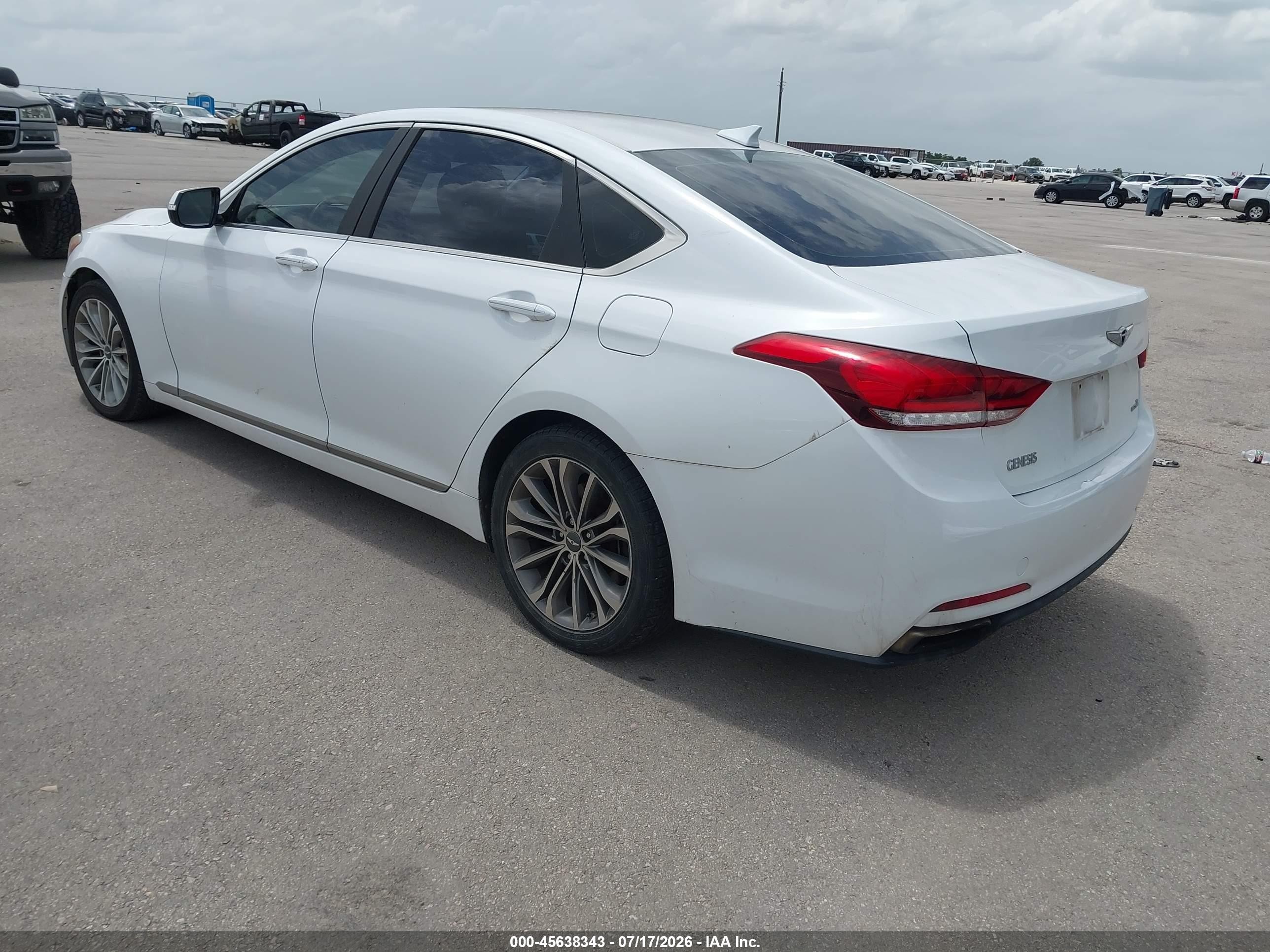 2015 Hyundai Genesis 3.8 White vin: KMHGN4JE4FU067036
