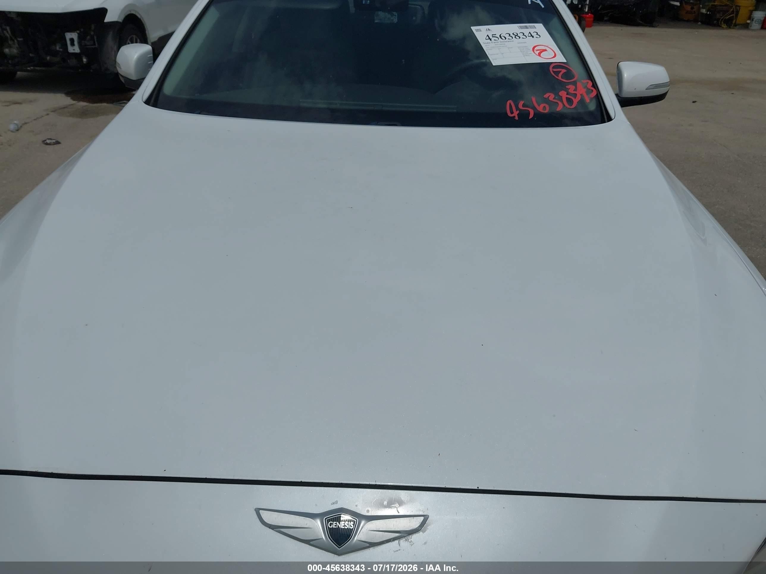 2015 Hyundai Genesis 3.8 White vin: KMHGN4JE4FU067036