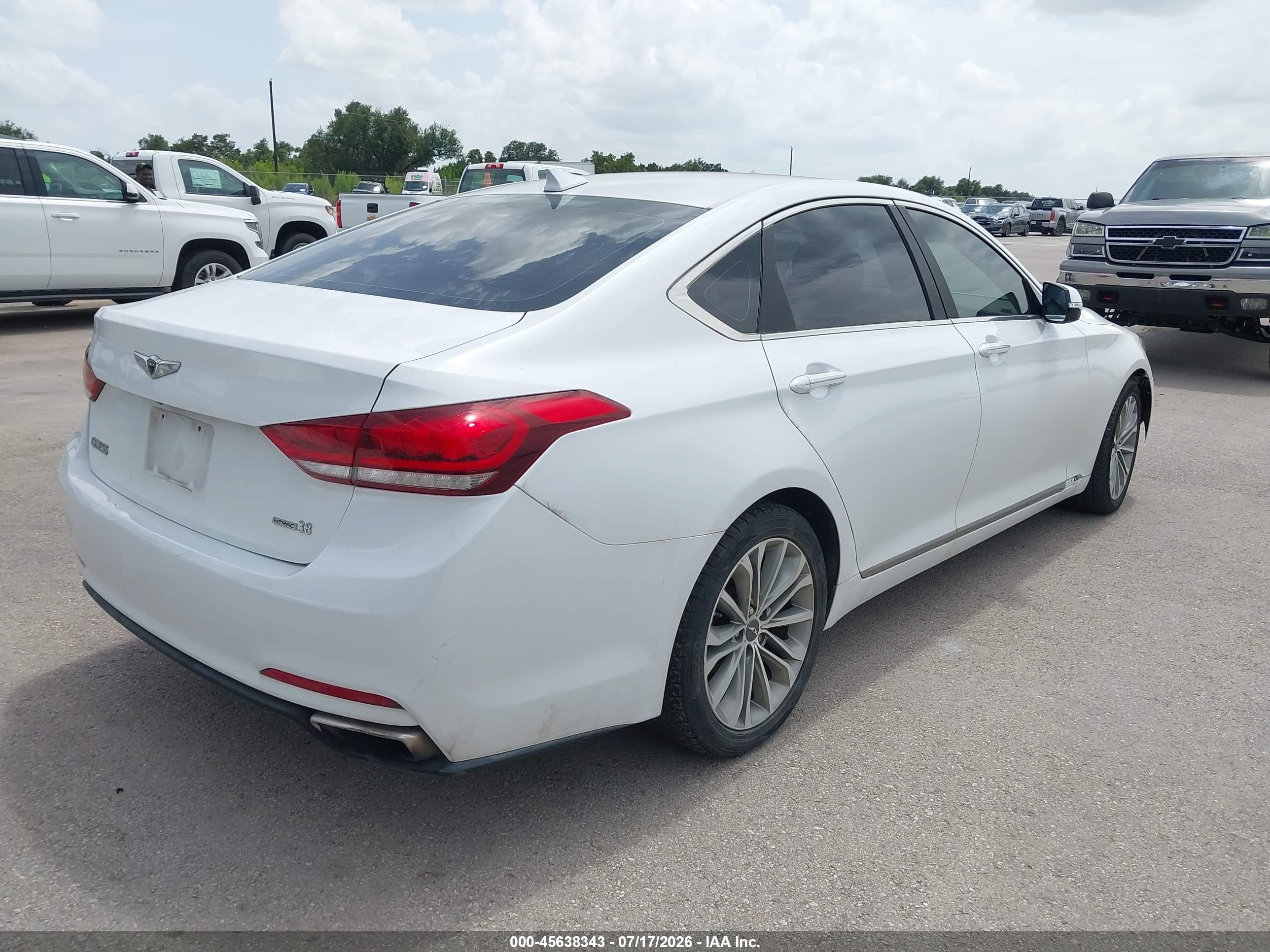 2015 Hyundai Genesis 3.8 White vin: KMHGN4JE4FU067036