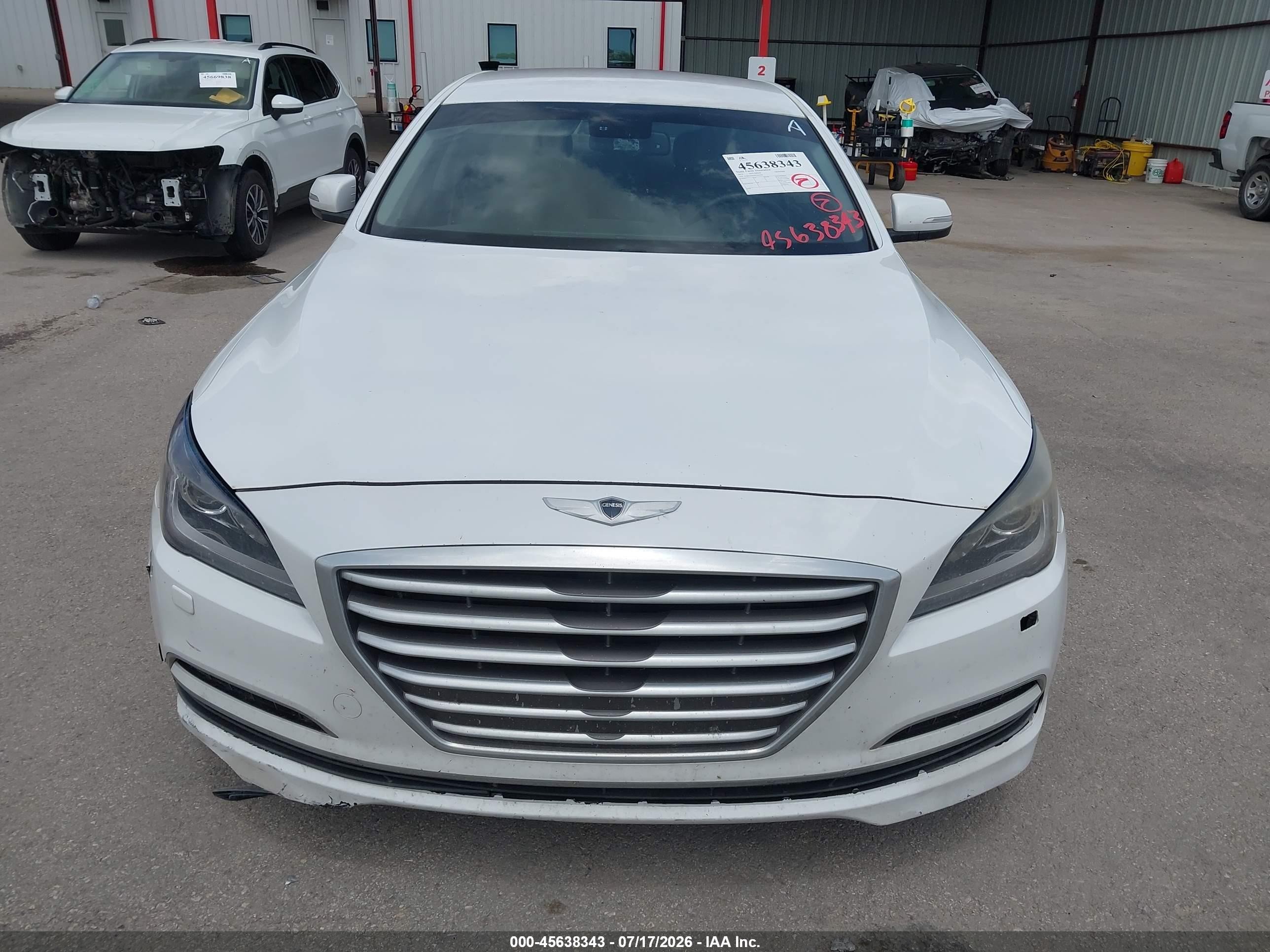 2015 Hyundai Genesis 3.8 White vin: KMHGN4JE4FU067036