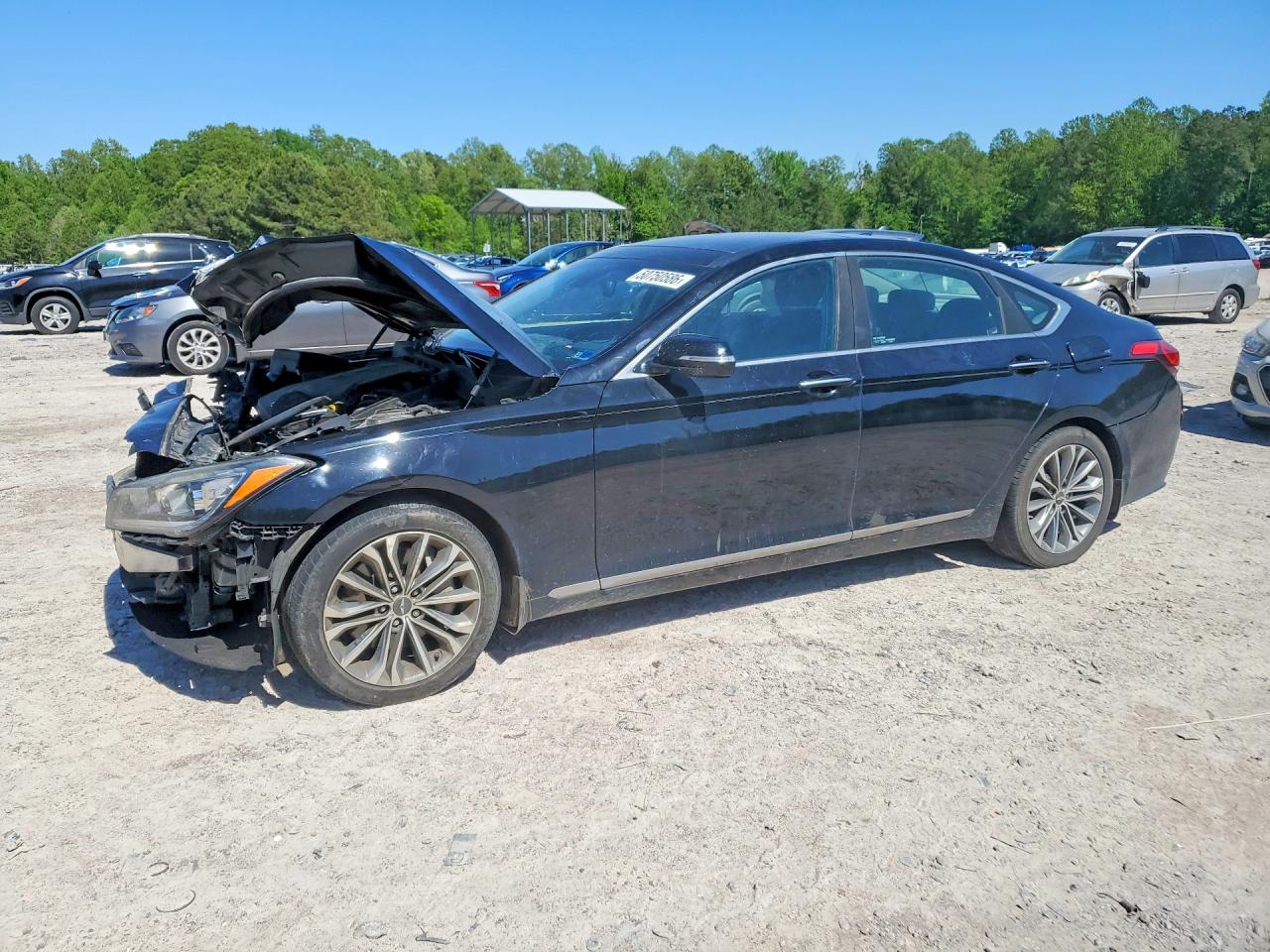 2015 Hyundai Genesis 3.8l Black vin: KMHGN4JE4FU070163