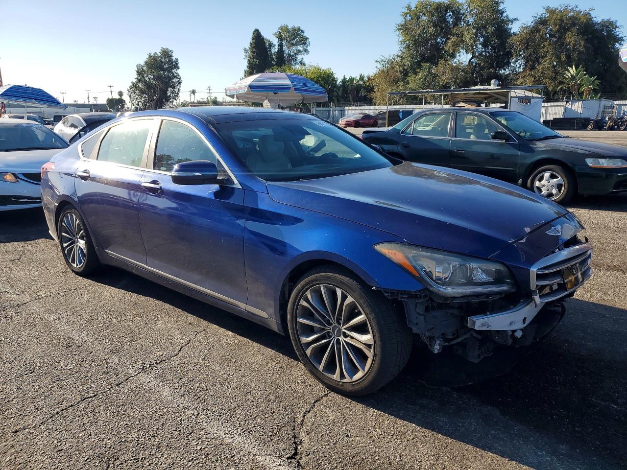 2015 Hyundai Genesis 3.8l Blue vin: KMHGN4JE4FU090333