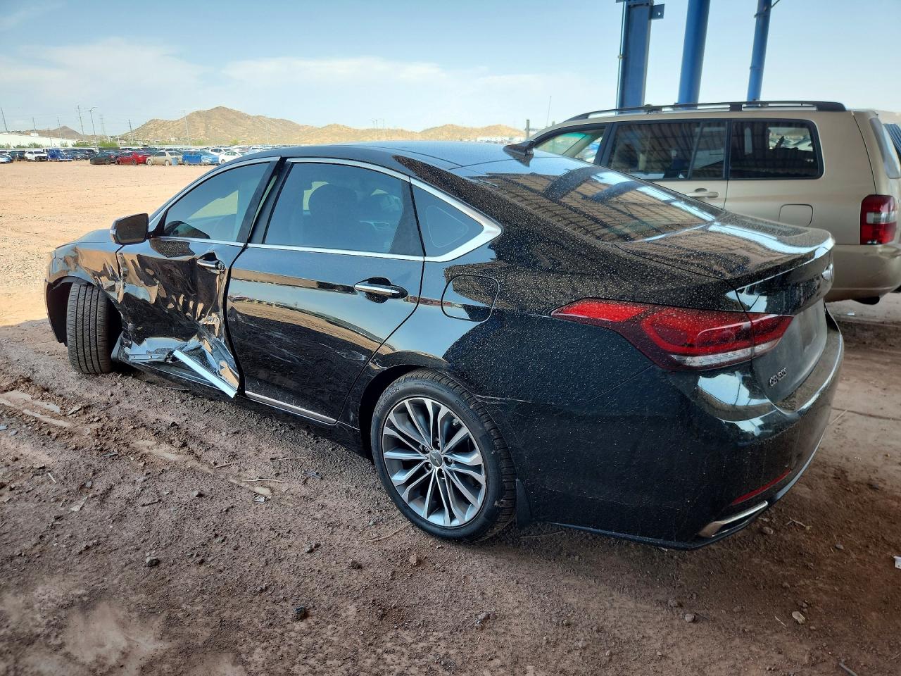 2015 Hyundai Genesis 3.8l Black vin: KMHGN4JE4FU095242