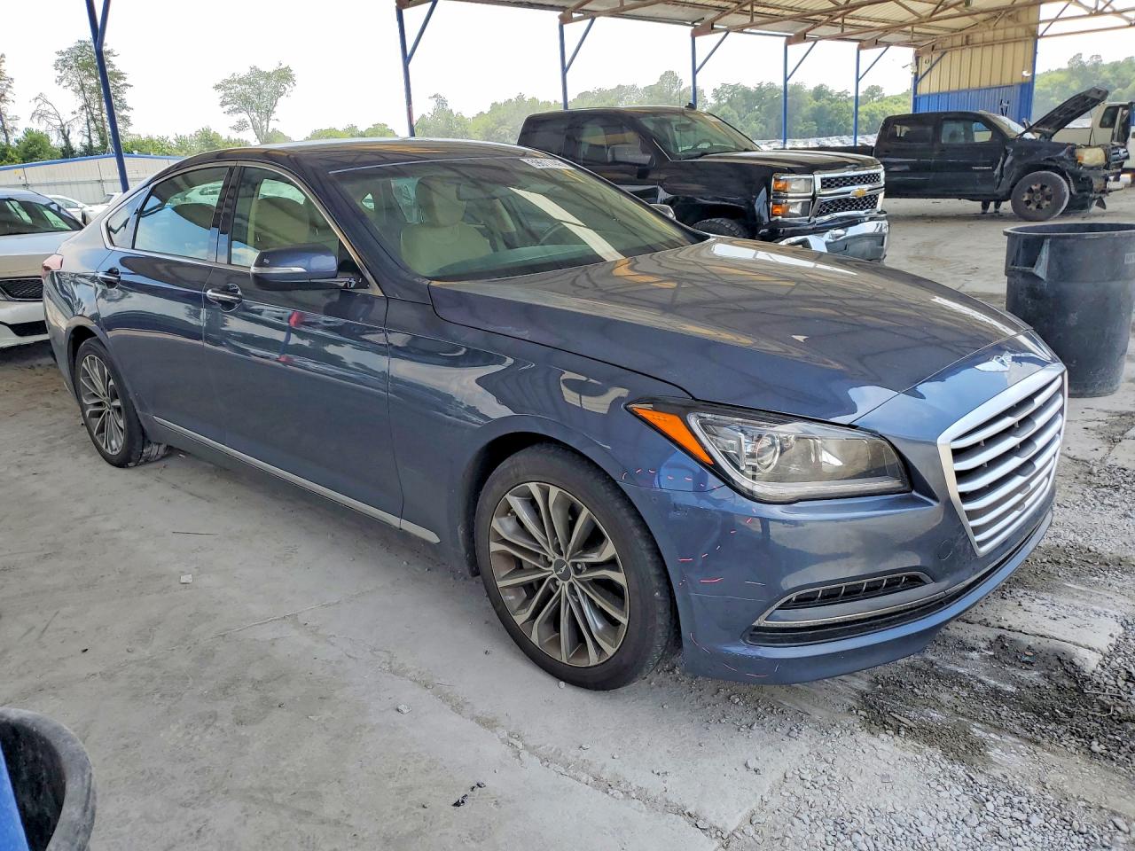 2015 Hyundai Genesis 3.8l Blue vin: KMHGN4JE5FU014605