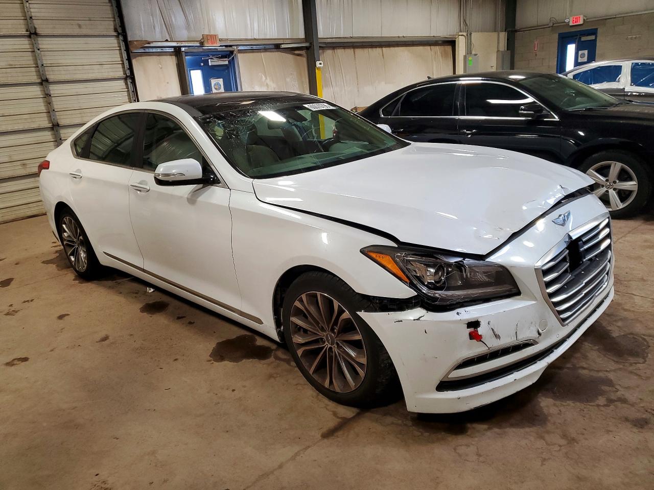 2015 Hyundai Genesis 3.8l White vin: KMHGN4JE5FU024308