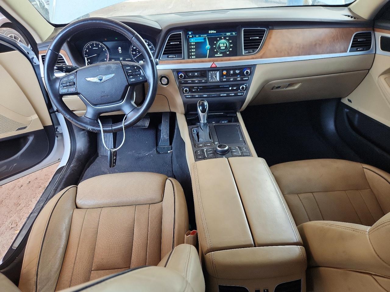 2015 Hyundai Genesis 3.8l White vin: KMHGN4JE5FU028682