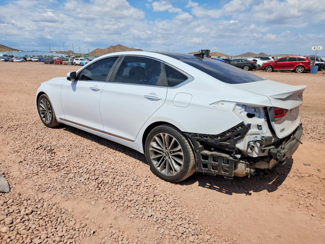 2015 Hyundai Genesis 3.8l White vin: KMHGN4JE5FU028682