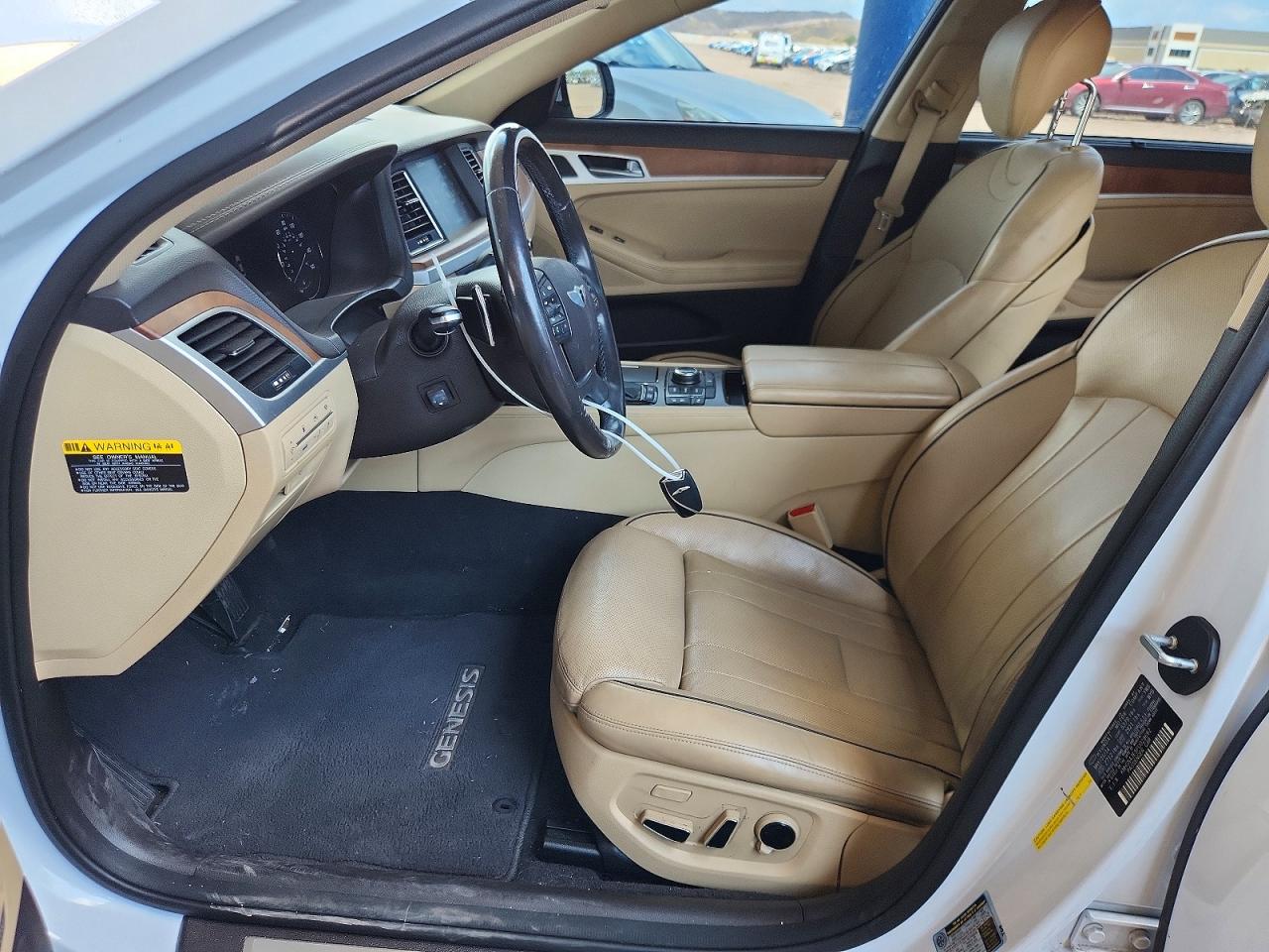 2015 Hyundai Genesis 3.8l White vin: KMHGN4JE5FU028682