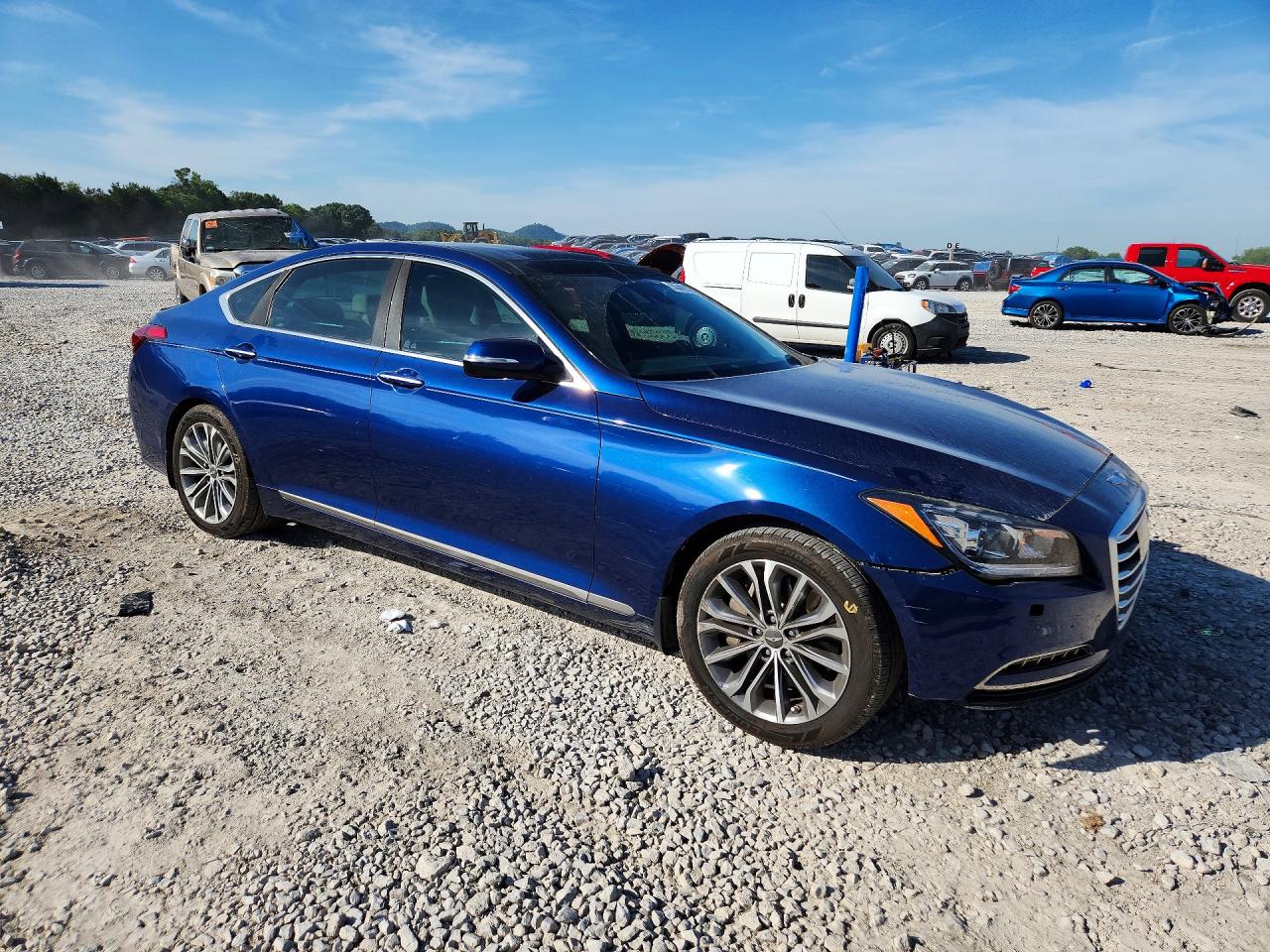 2015 Hyundai Genesis 3.8l Blue vin: KMHGN4JE5FU078336