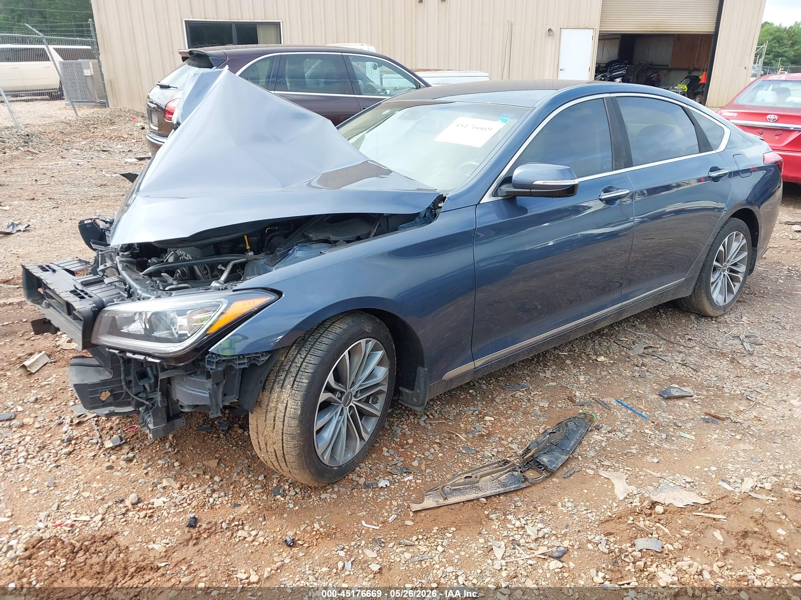 2015 Hyundai Genesis 3.8 Blue vin: KMHGN4JE5FU083410
