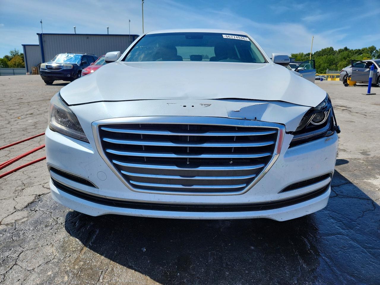 2015 Hyundai Genesis 3.8l White vin: KMHGN4JE5FU093581
