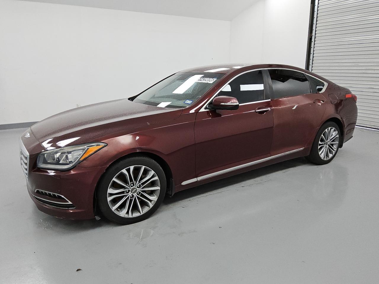 2015 Hyundai Genesis 3.8l Maroon vin: KMHGN4JE5FU096318 Damage: Left Front Tire, Worn, Replacement Required