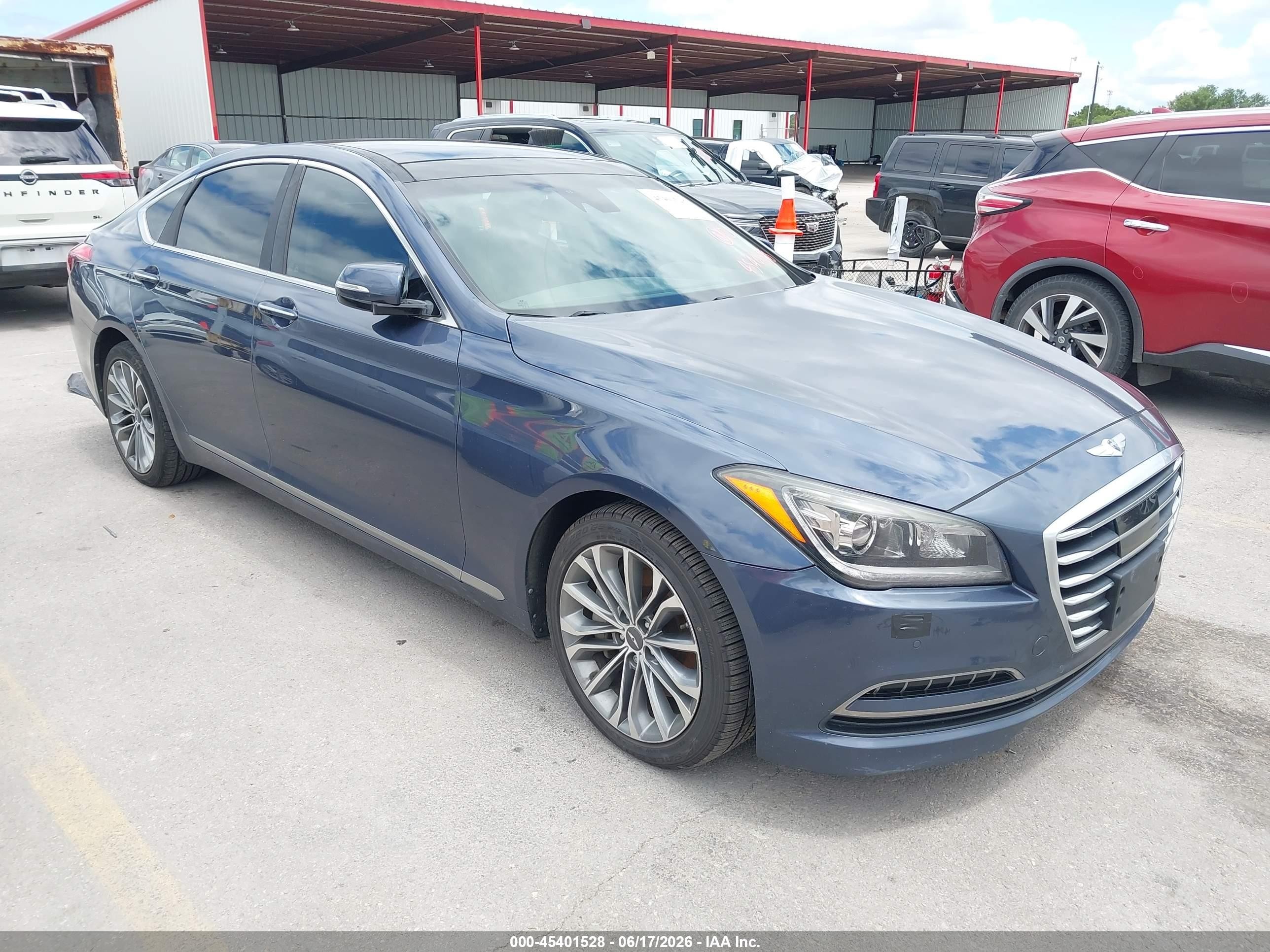 2015 Hyundai Genesis 3.8 Dark Blue vin: KMHGN4JE5FU101758