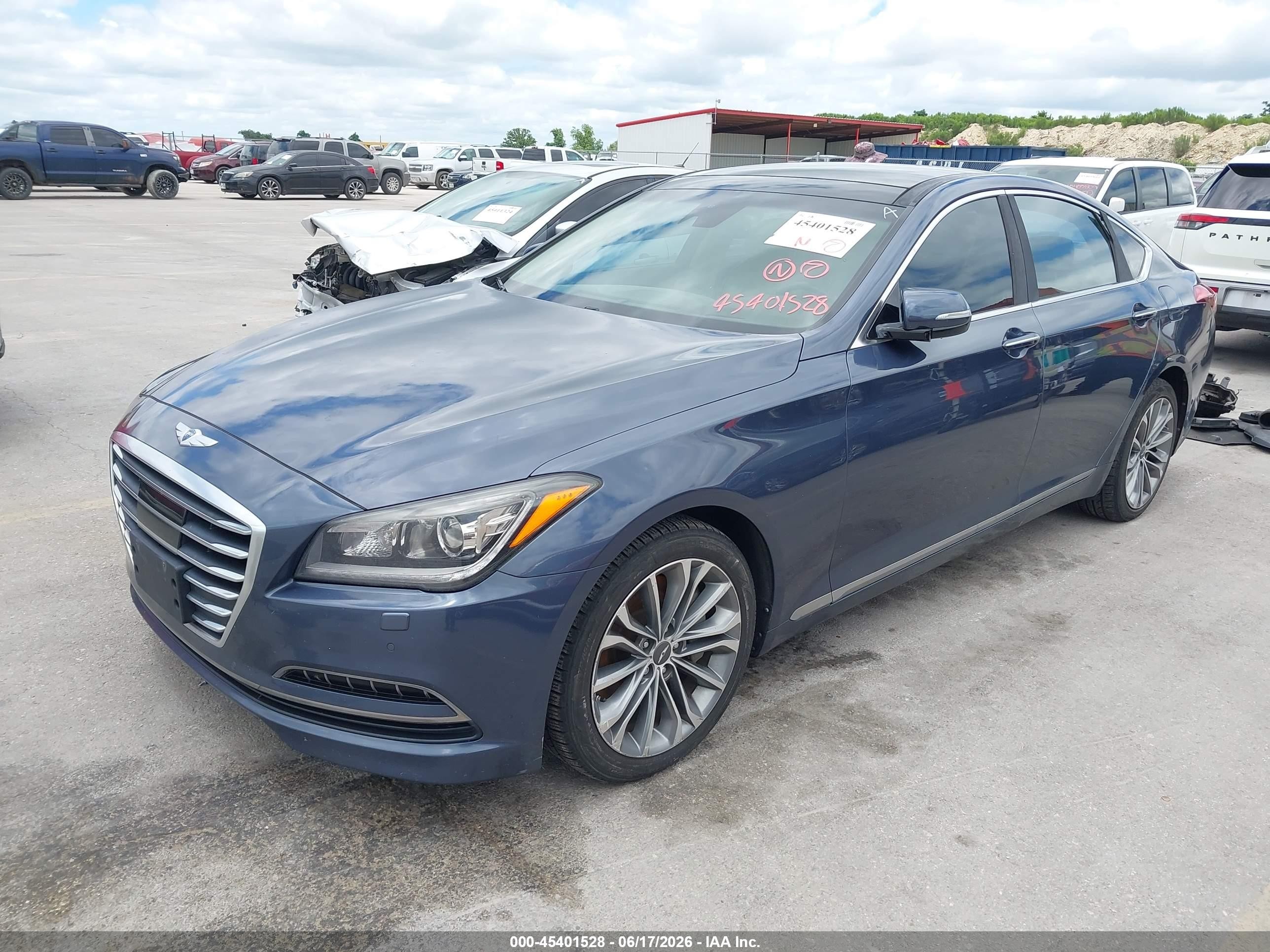 2015 Hyundai Genesis 3.8 Dark Blue vin: KMHGN4JE5FU101758