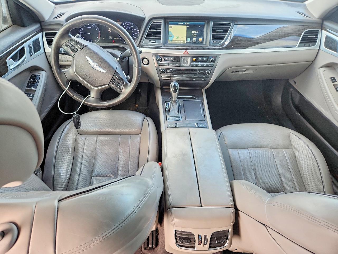2015 Hyundai Genesis 3.8l White vin: KMHGN4JE6FU019411