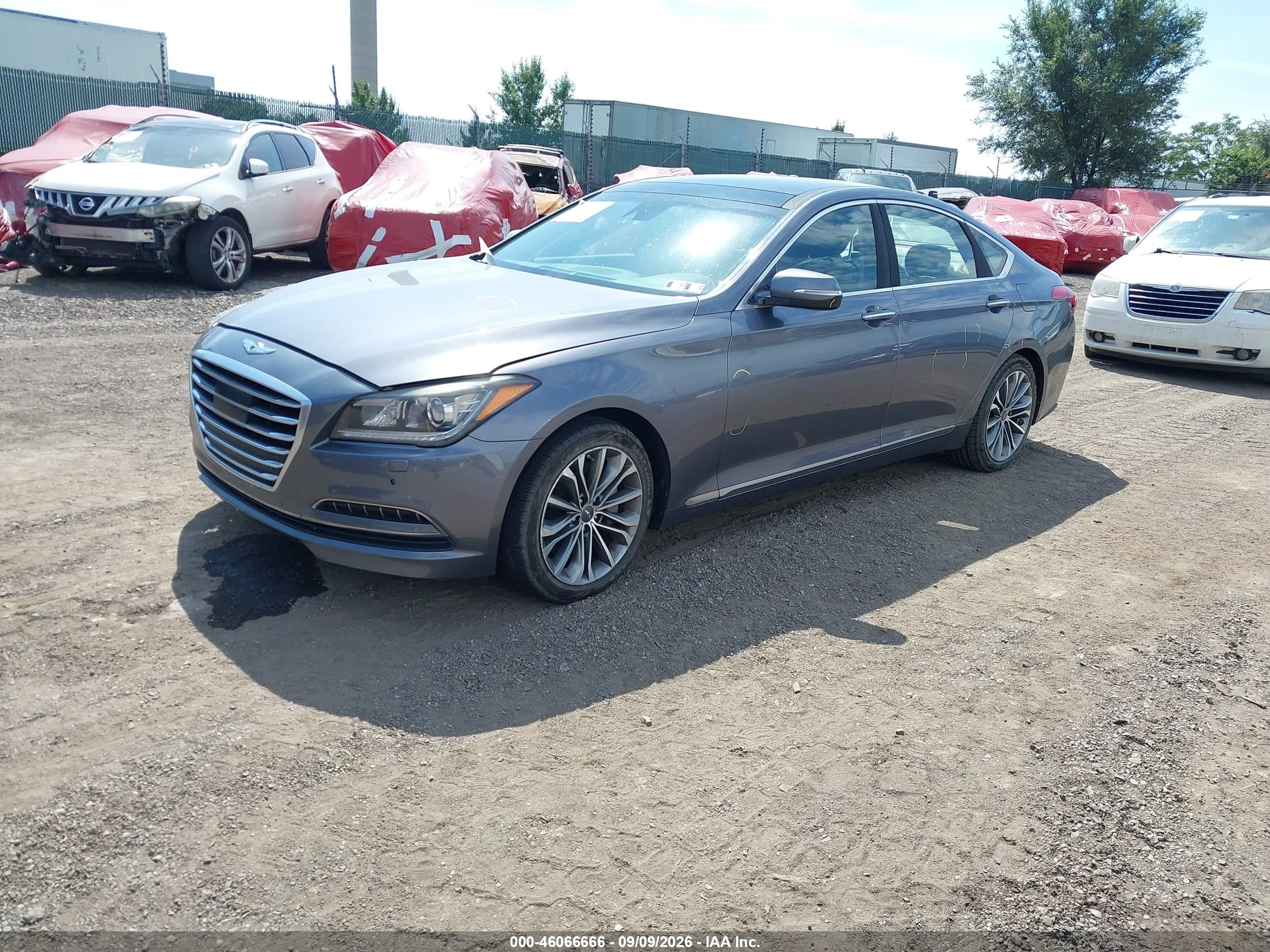 2015 Hyundai Genesis 3.8 Gray vin: KMHGN4JE6FU101543