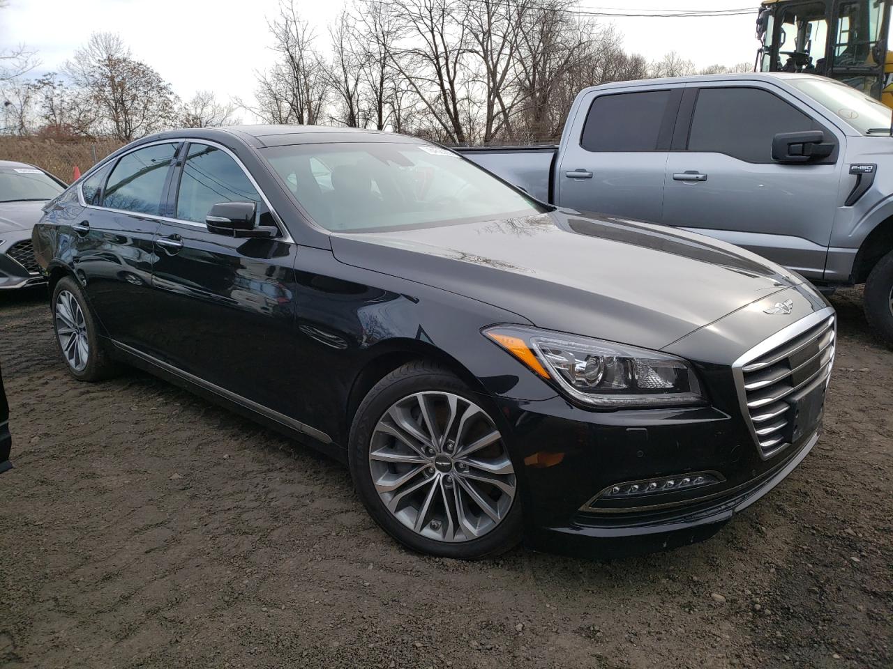 2017 Genesis G80 Base Черный vin: KMHGN4JE6HU182935