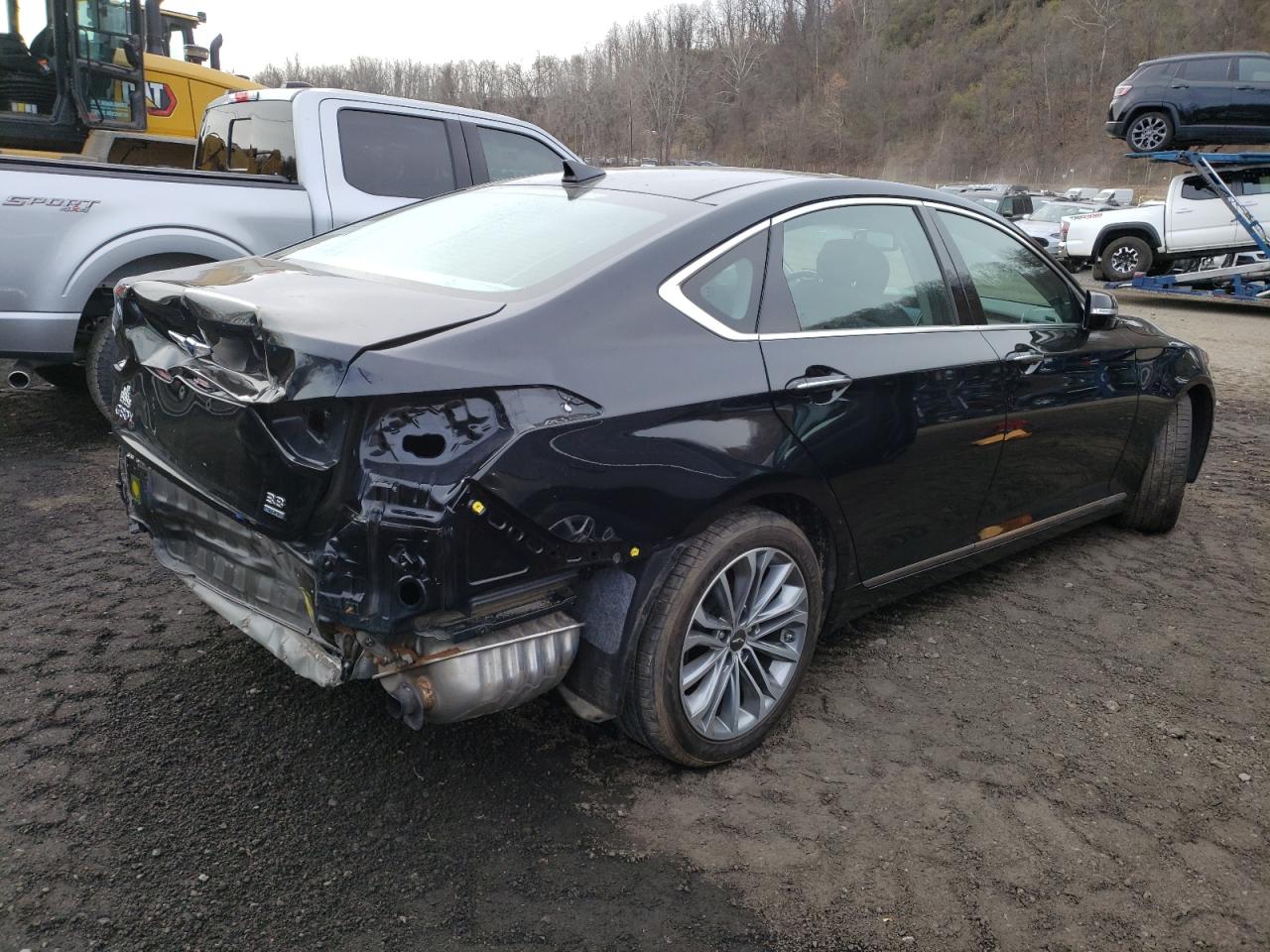 2017 Genesis G80 Base Черный vin: KMHGN4JE6HU182935